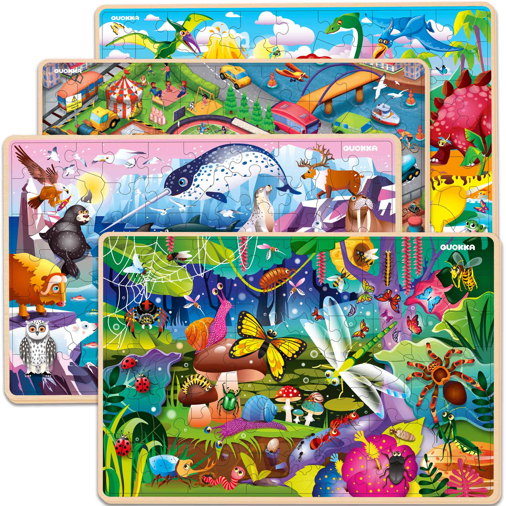 60 Pcs Puzzles Unique Shapes | Animals, City