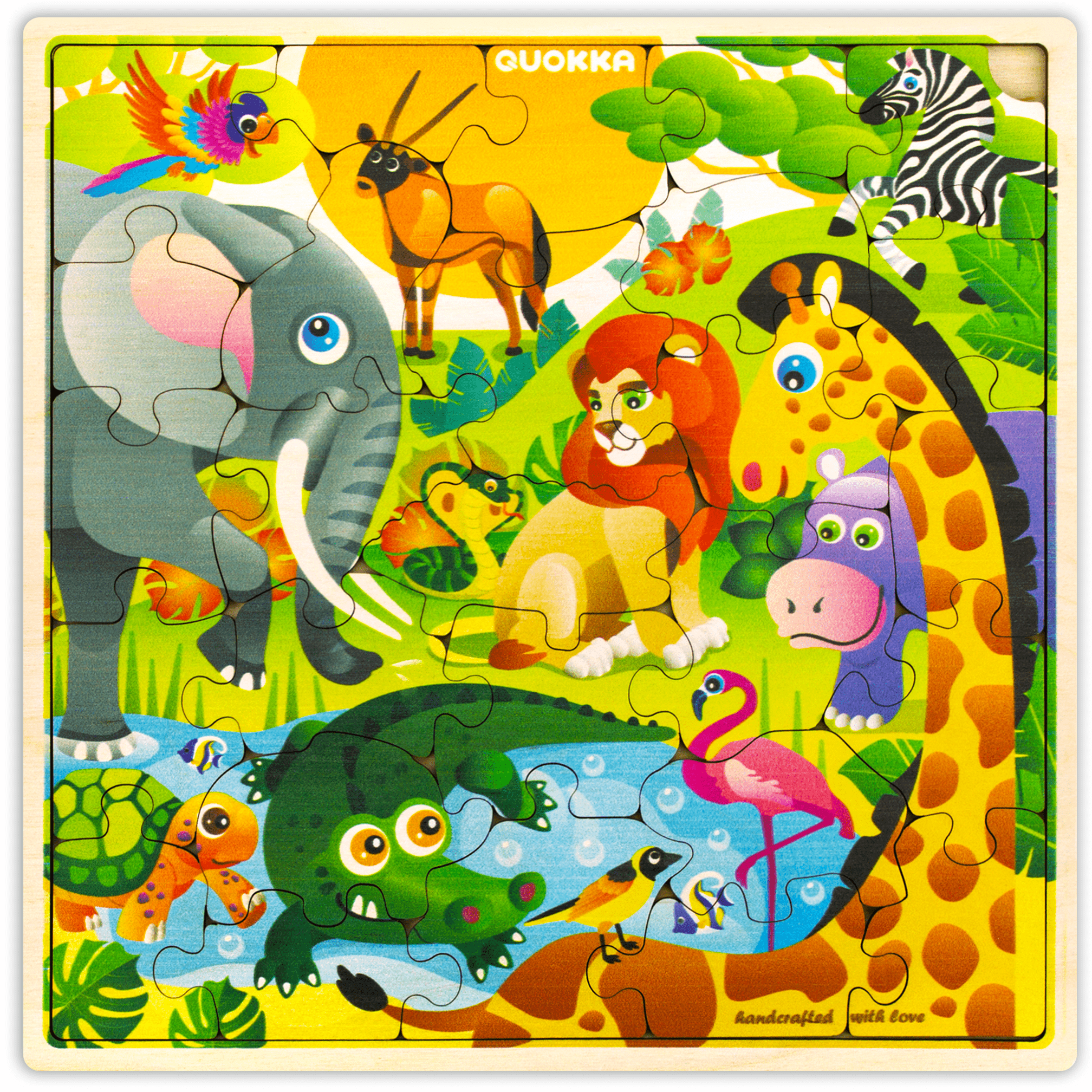 QUOKKA 28 Pieces Wooden Puzzles | Africa Animals