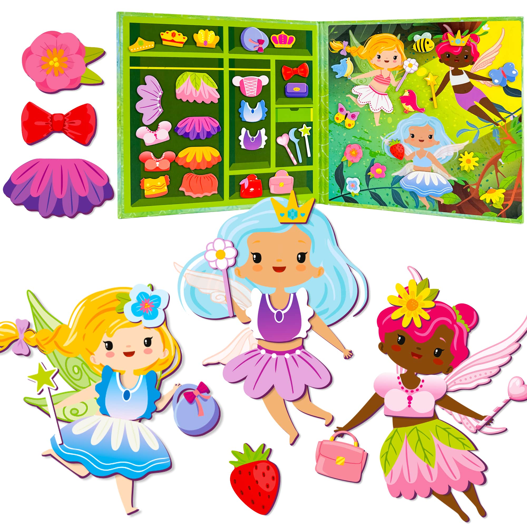 white christmas dresses CP Toys First Magnetic Dress-Up Wooden Doll House for Kids