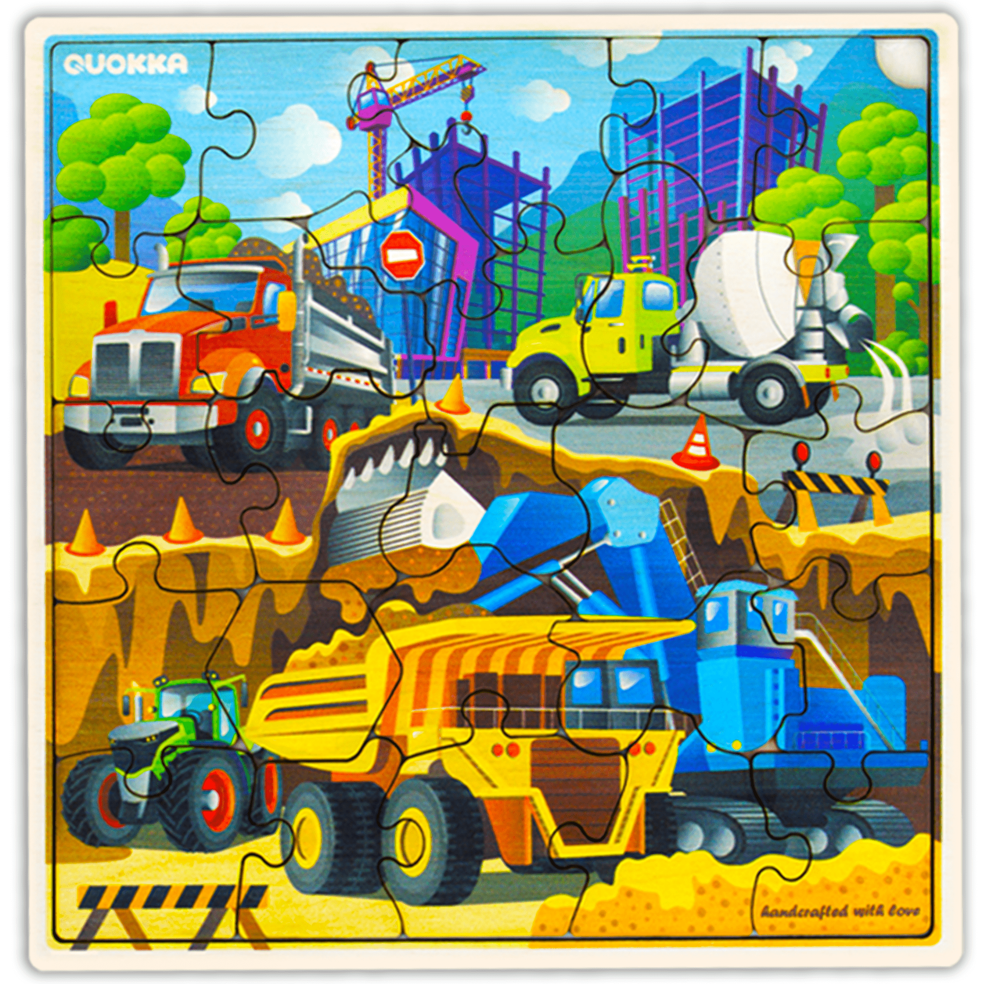 28 Pieces Wooden Puzzles Transport
