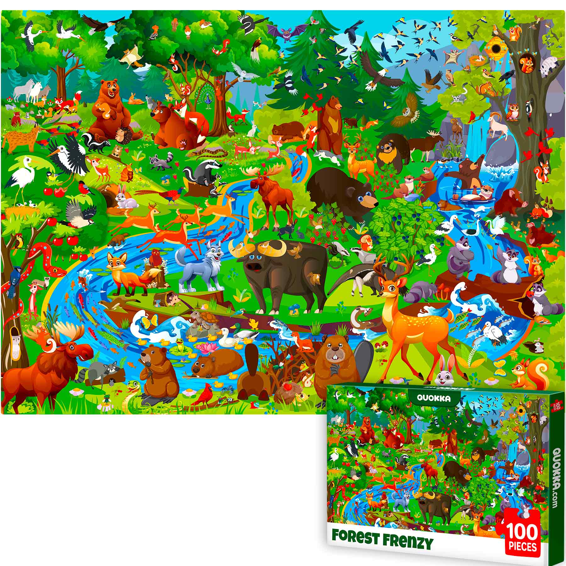 100 Piece Busyland Forest Animals Jigsaw Puzzle