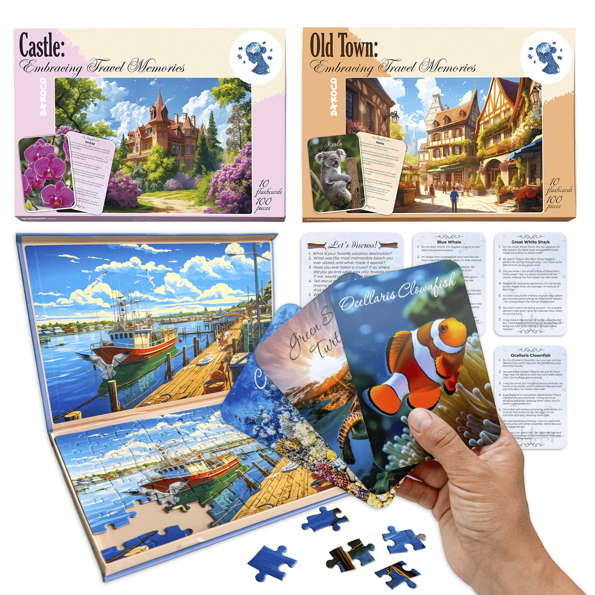 100 Pieces Dementia Puzzles for Elderly 3SET Large Piece Activities Products for Seniors