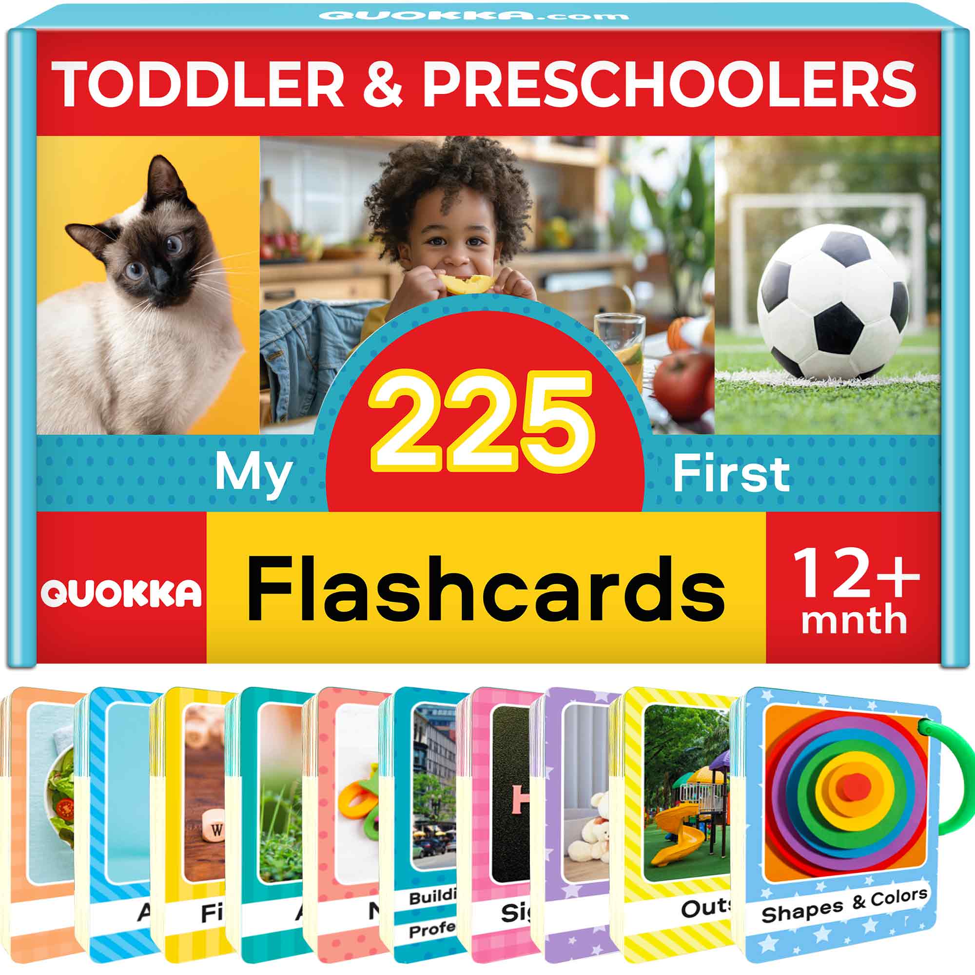 225 Flash Cards for Toddlers 1-3 | Alphabet & First Words