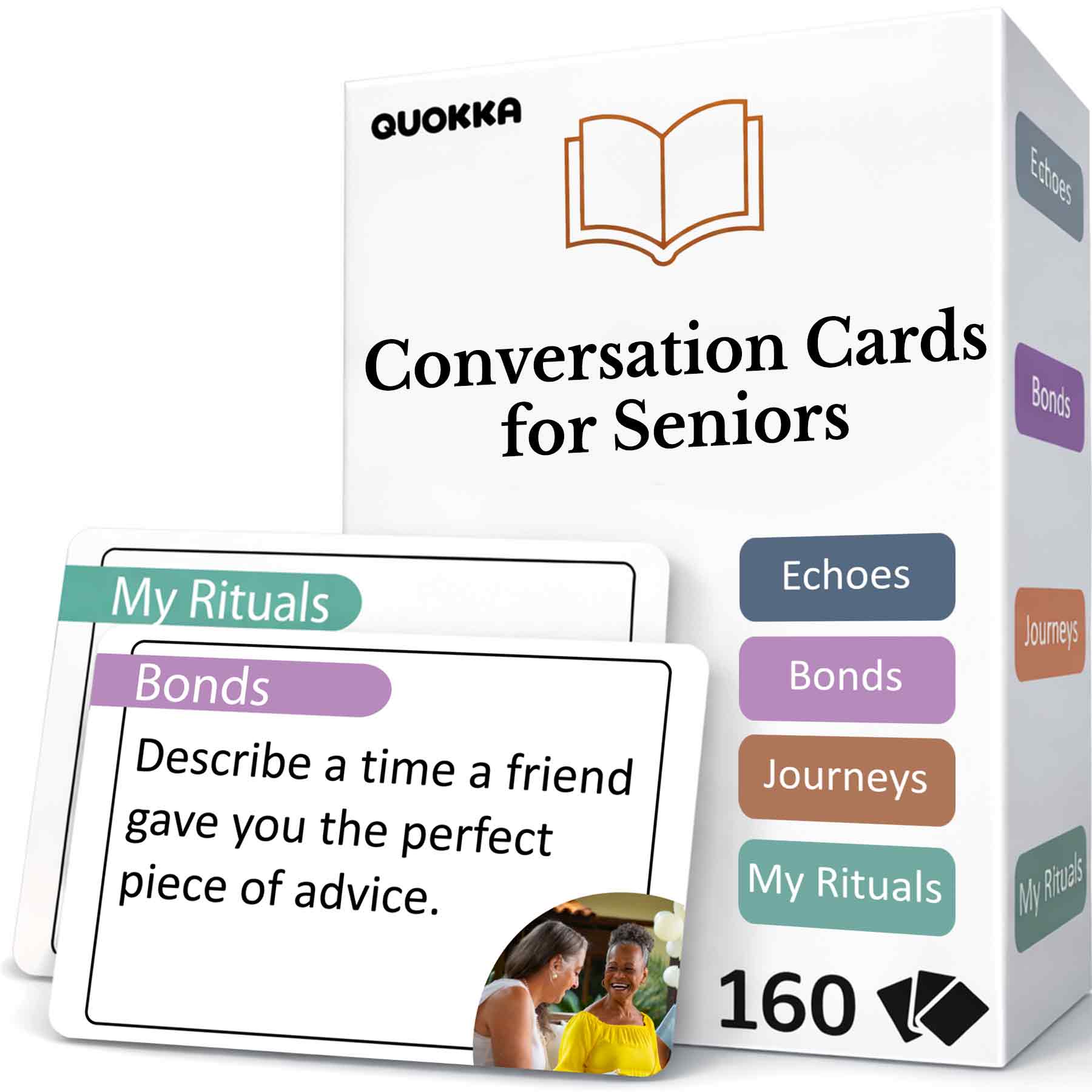 Conversation Cards for Seniors - 160 Large Print Prompts