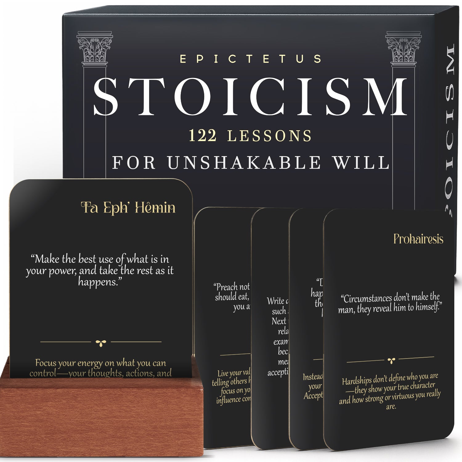 Stoicism Cards Epictetus - 122 Daily Quotes & Exercises
