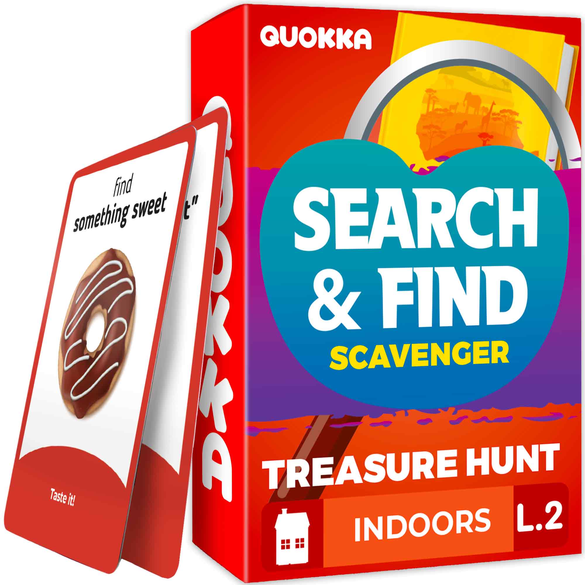 Indoor Scavenger Hunt 50 Cards for Kids - Search & Find L.2