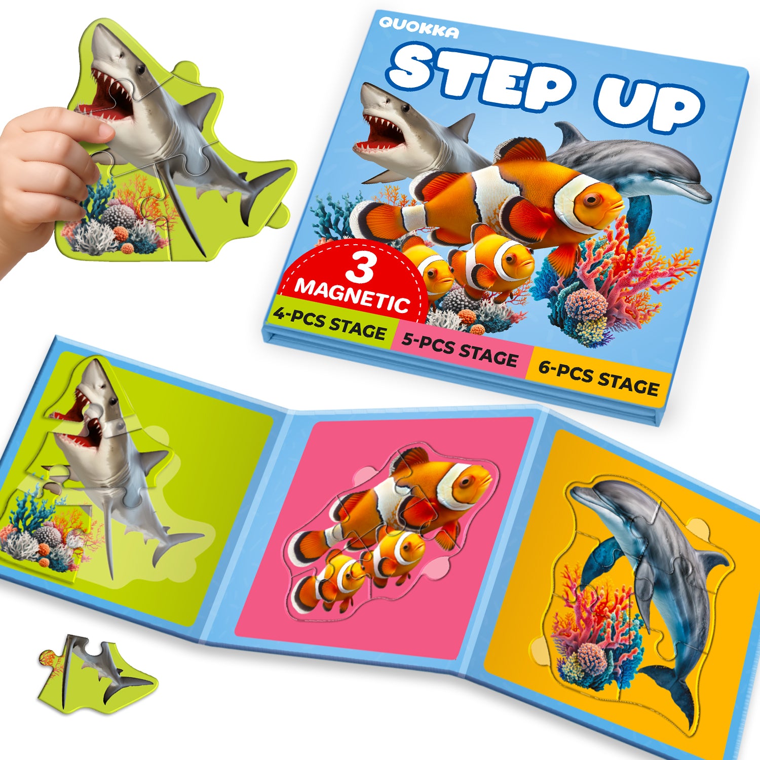 Step Up Magnetic Puzzles for Toddlers - Ocean Animals