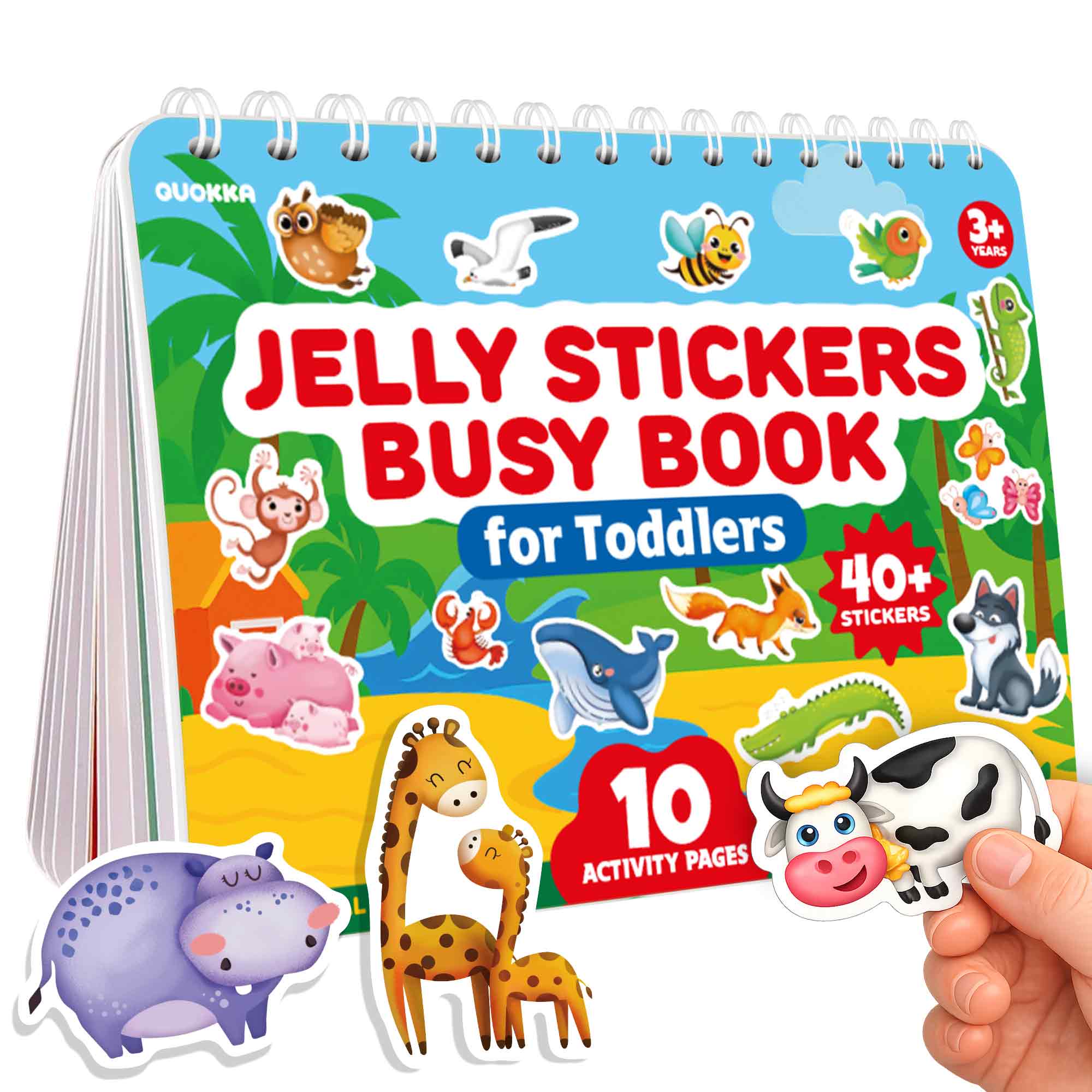 Jelly Sticker Books for Toddlers - Reusable Animal Topics