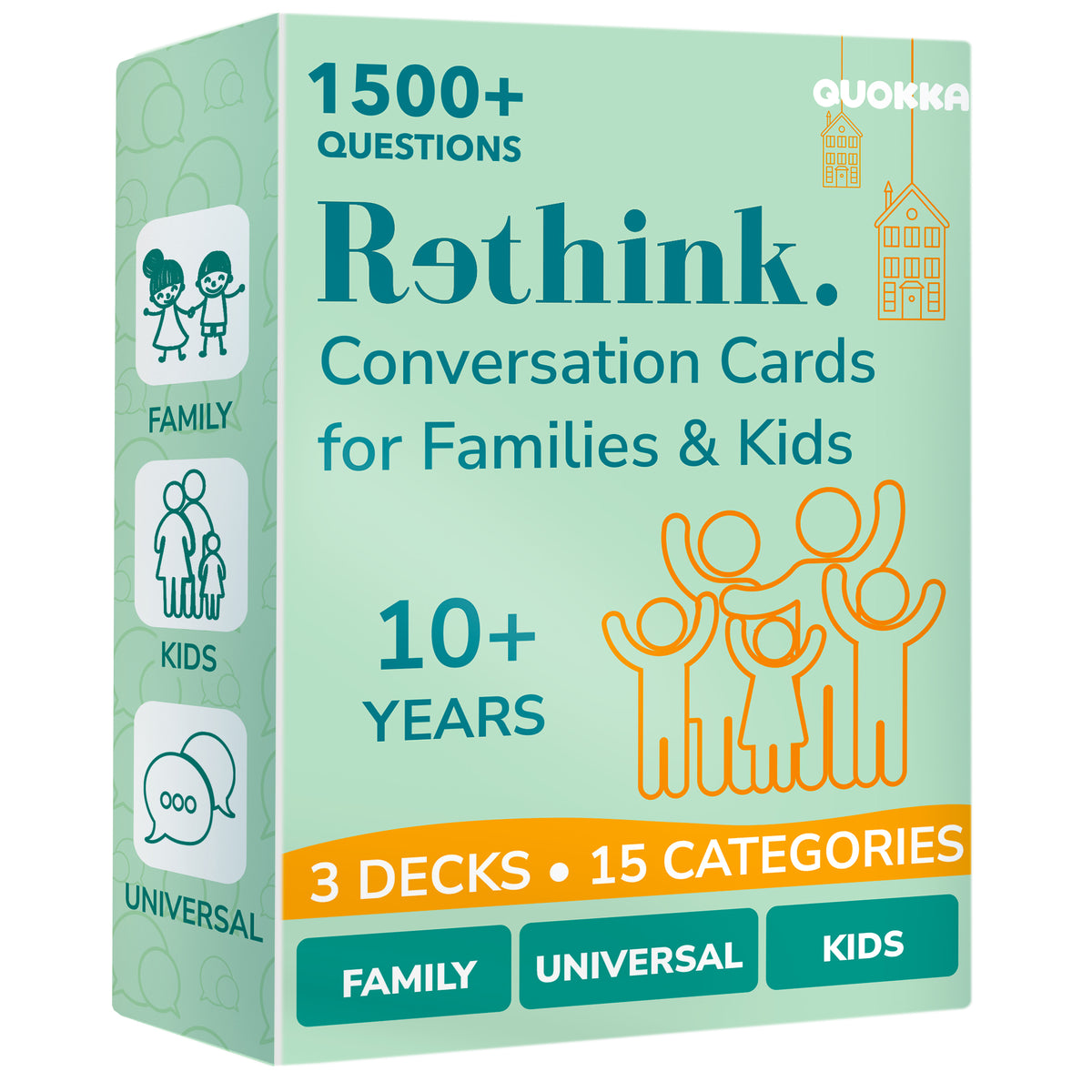 3 Set Conversation Cards Game for Kids & Family - 1500+ Questions