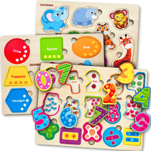 Load image into Gallery viewer, Wooden Puzzles for Toddlers 1 2 3 Year Old | Shapes Numbers Animals
