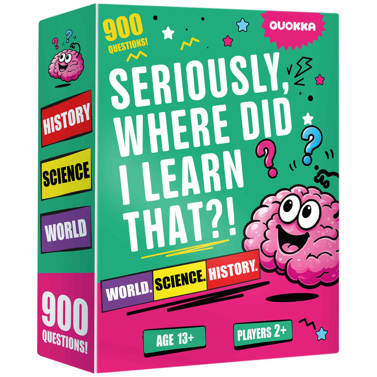 Trivia Card Games for Adults & Teens - 900 Questions on World, Science & History Facts