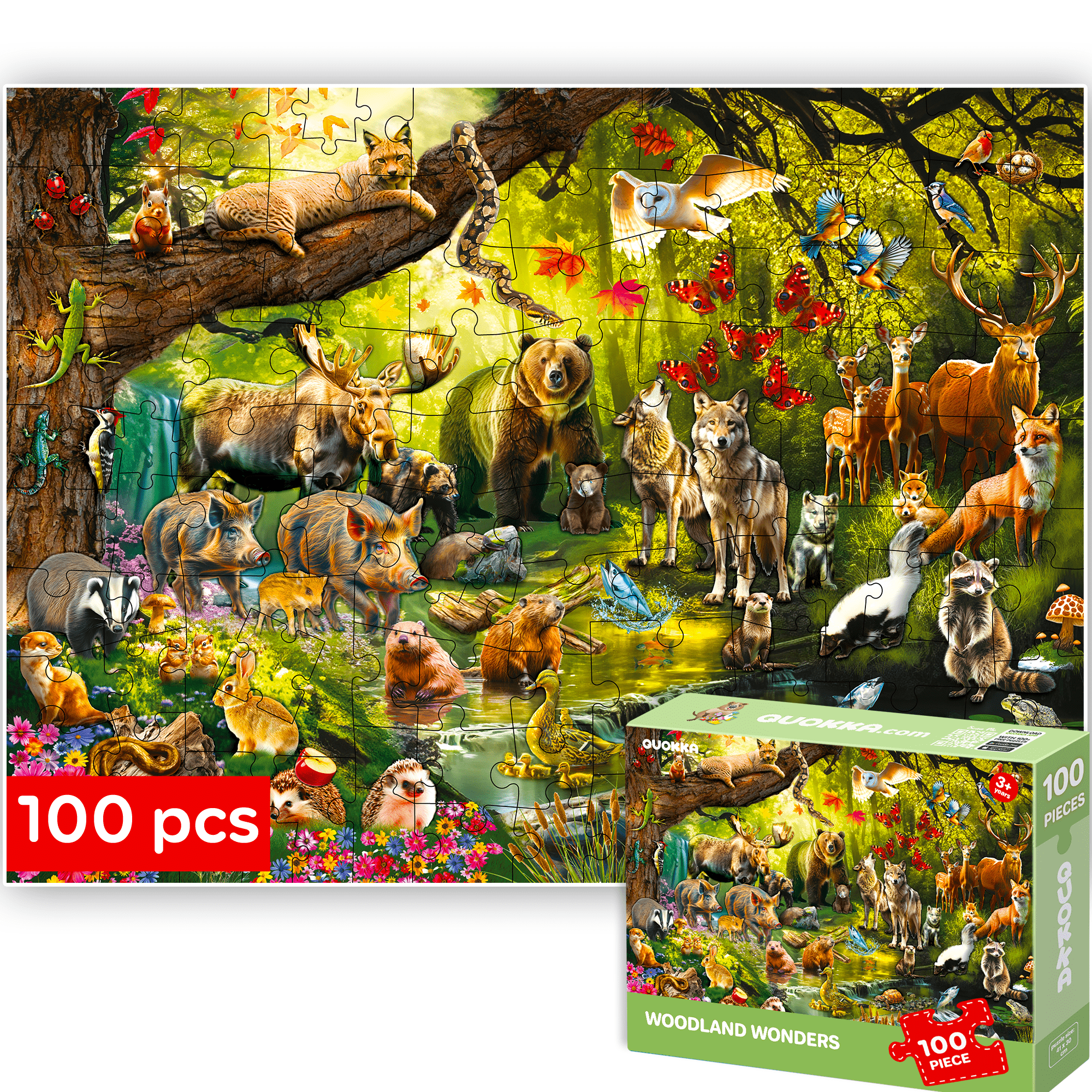 QUOKKA Jigsaw Puzzles for Kids | Toy for Learning Forest Animals