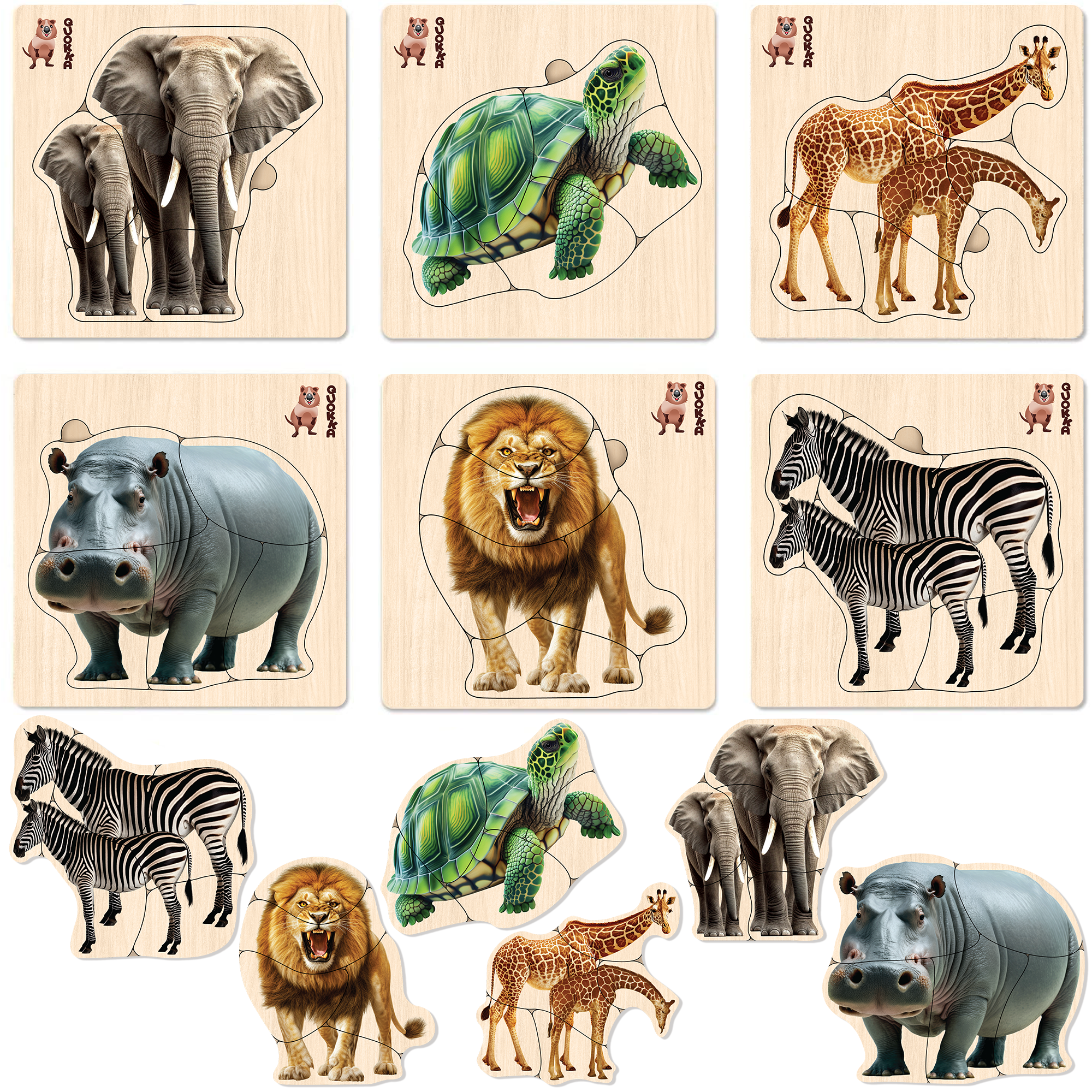 VAR SYNC Realistic Wooden Puzzles for Toddlers