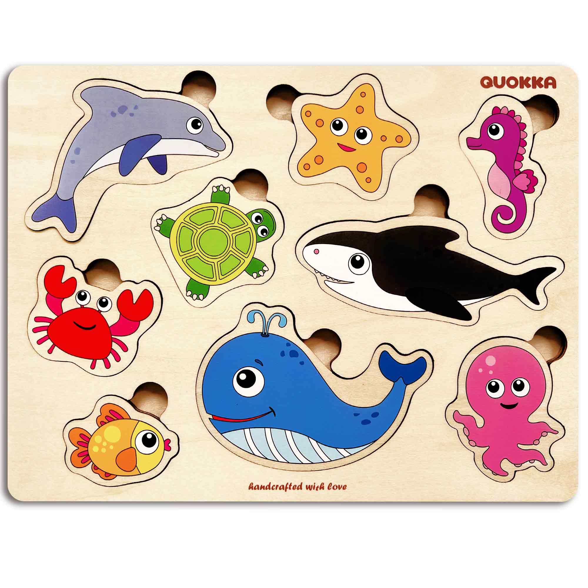 Wooden Puzzles for Toddlers | Sea Animals