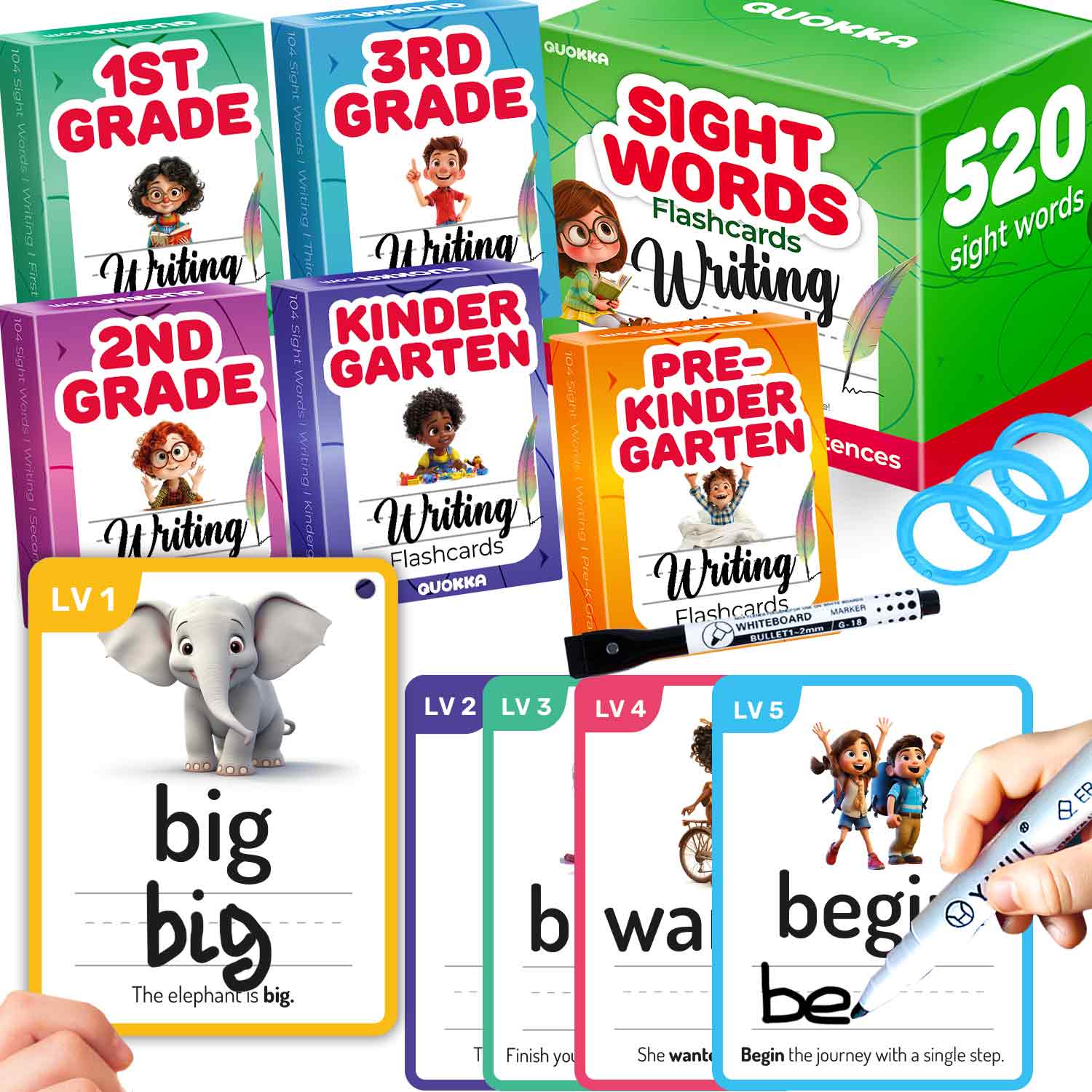 Quokka 520 Sight Words Flash Cards 5 Levels for Kids Quokka 520 Sight Words Flash Cards 5 Levels for Kids