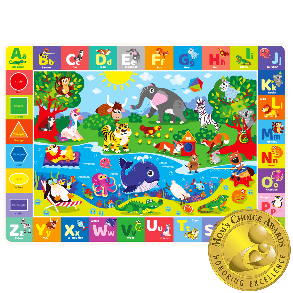 QUOKKA Large Baby Play Mat for Floor | Plush ABC Playmat for Toddlers