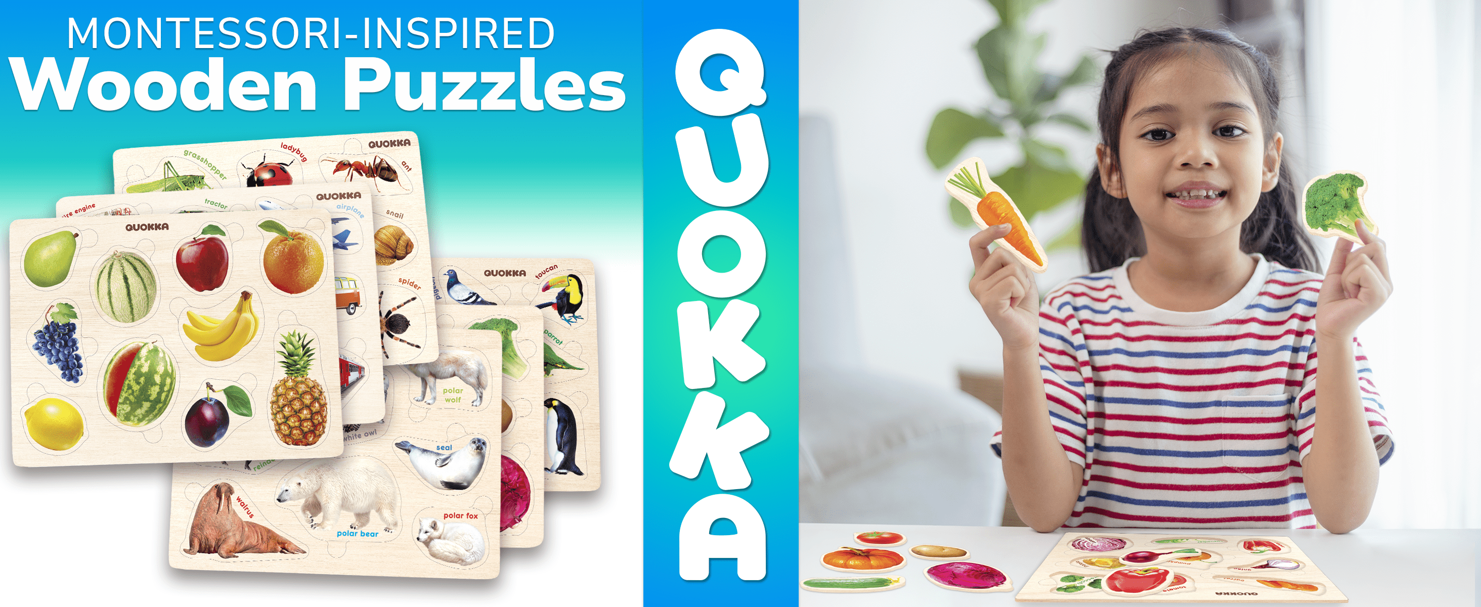 6 Set Montessori Wooden Puzzles for Toddlers