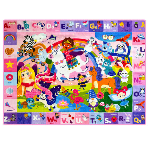 QUOKKA Classroom Rug for Kids - 78x59 ABC Rugs for Playroom