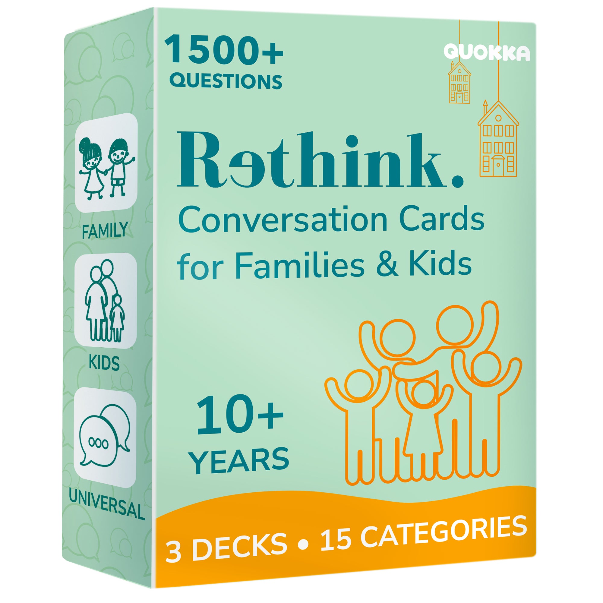 3 Set Conversation Cards Game for Kids & Family - 1500+ Questions