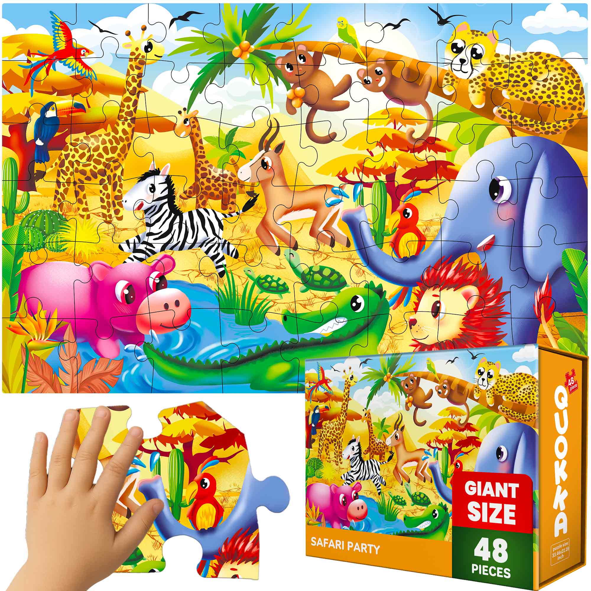 QUOKKA 2x3 FT Giant Floor Puzzles Africa