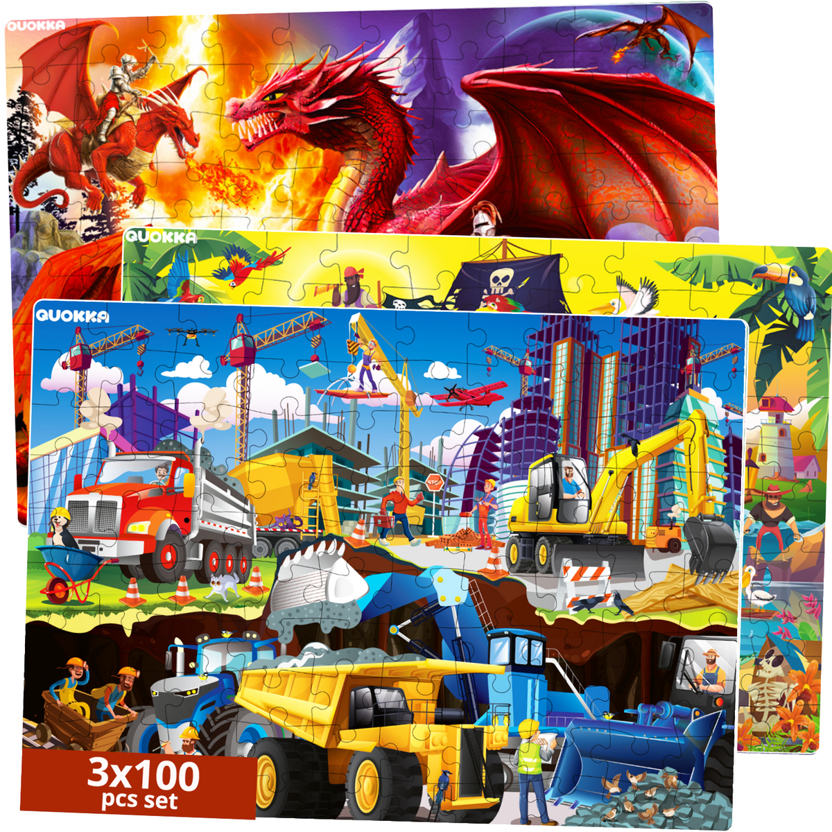 メタルジグ 10本セット（ツダジク・ナムジグ・ゴラッソ） QUOKKA Jigsaw Puzzles for Kids 100 Pcs Pirates Constructions & Dragons
