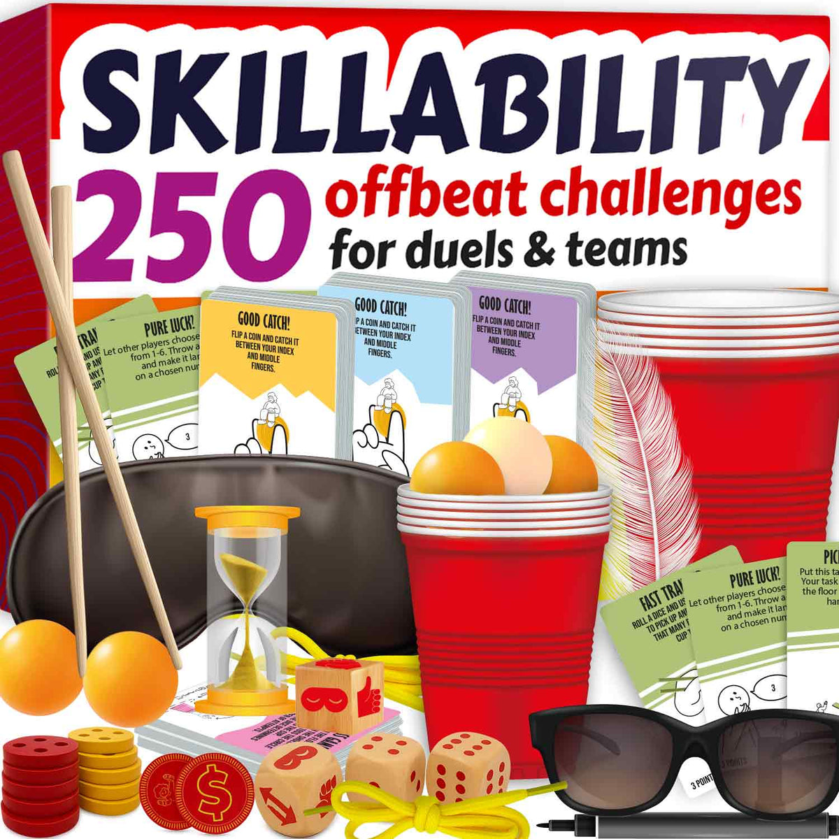 QUOKKA Challenge Game Set - 250 Unique Cards with Fun Tasks for Family