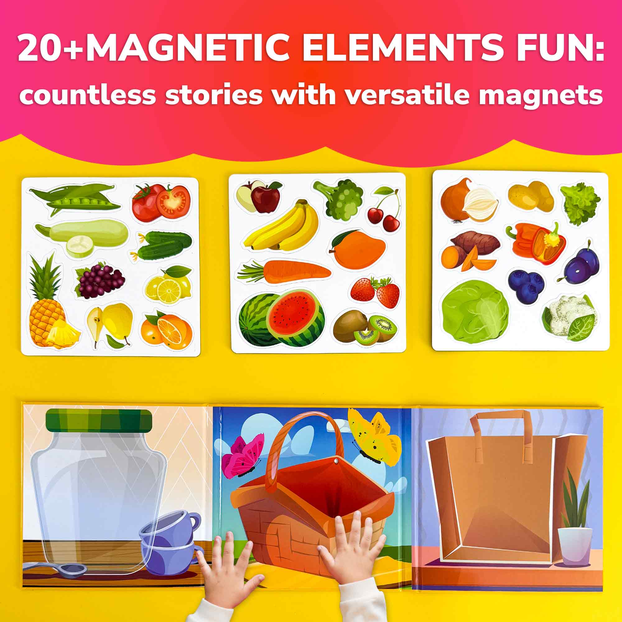 Travel Magnetic Book 20+Pcs for Kids | Fruits