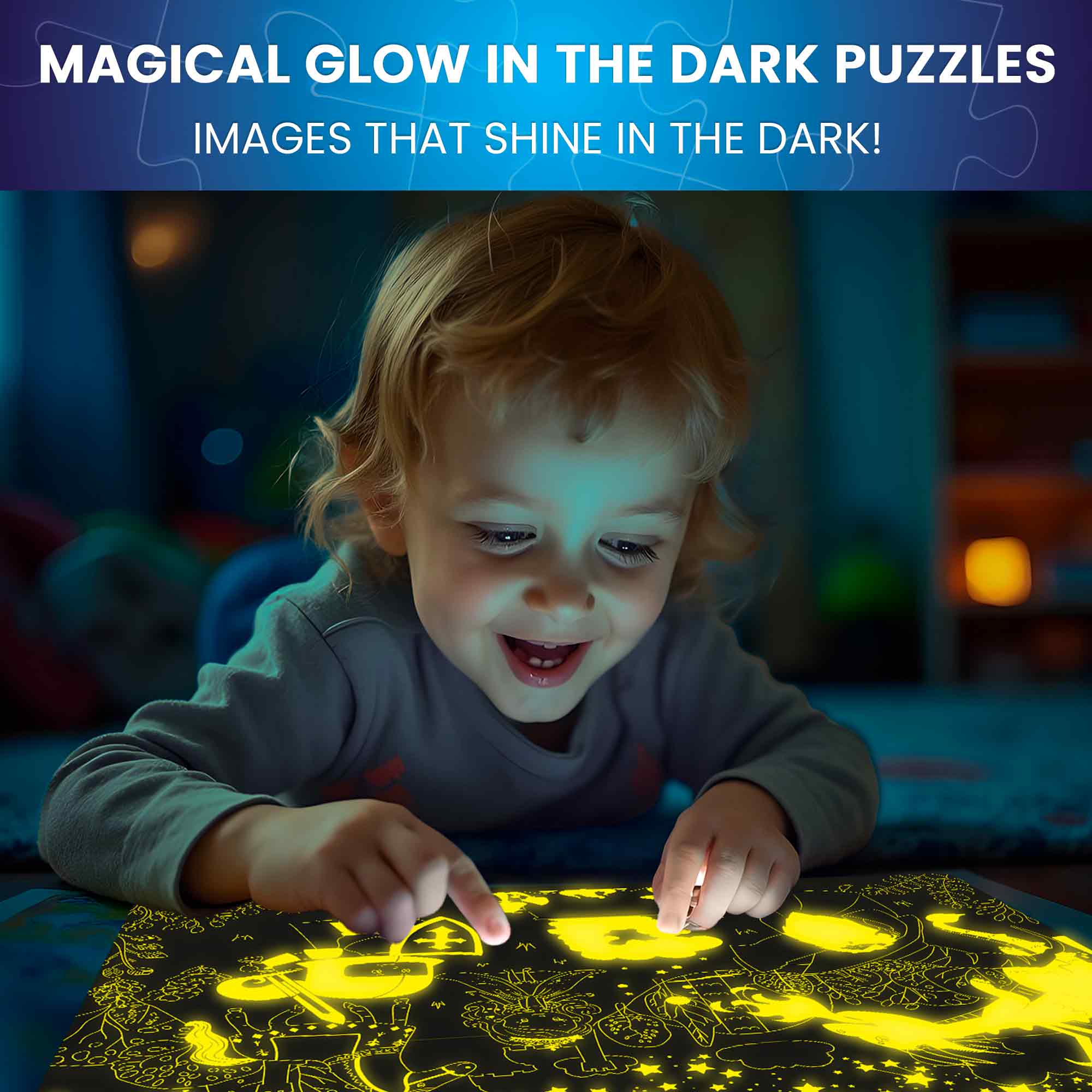 60 Piece Glow in the Dark Puzzles for Kids | Animals