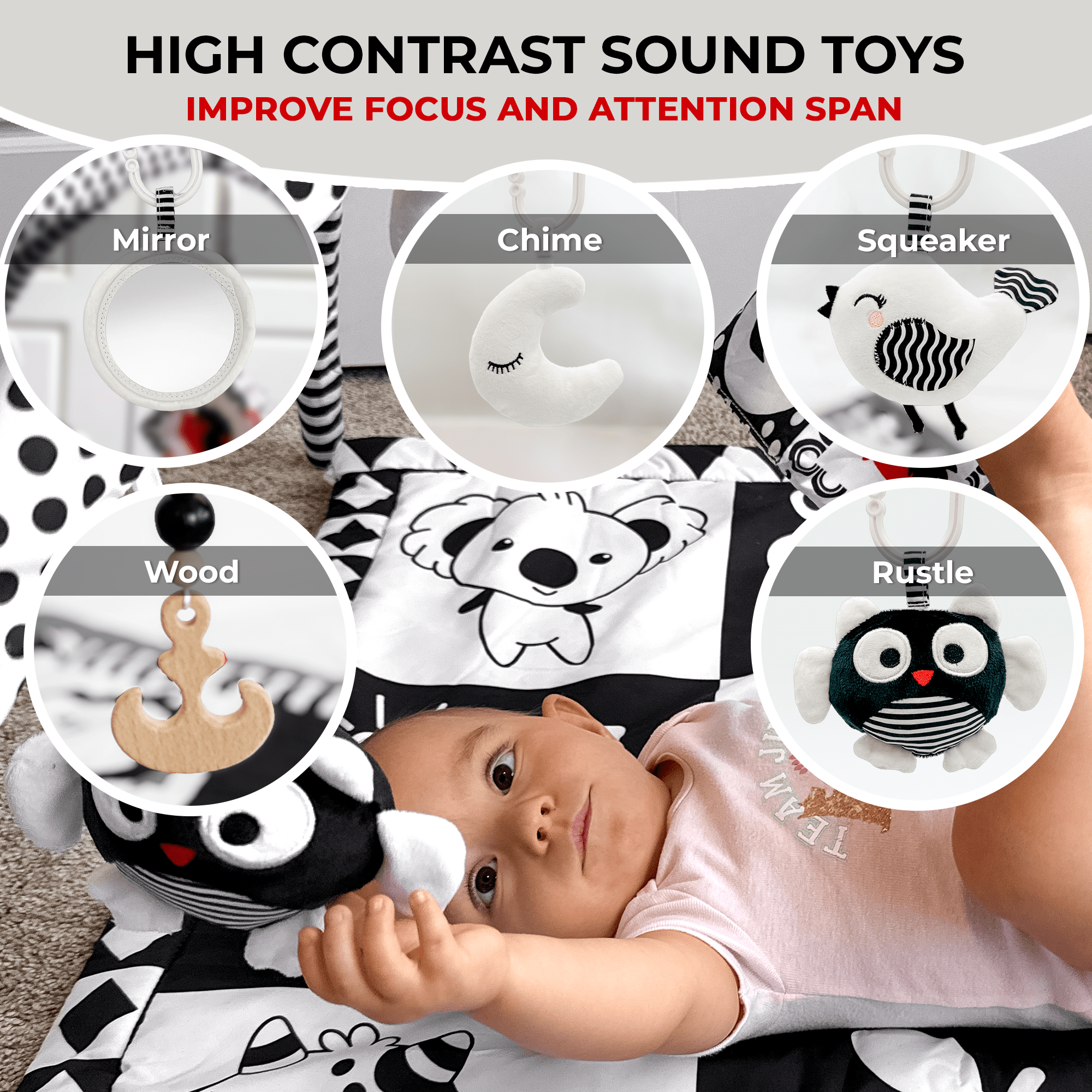 Floor Square Playmat with Sound Toys