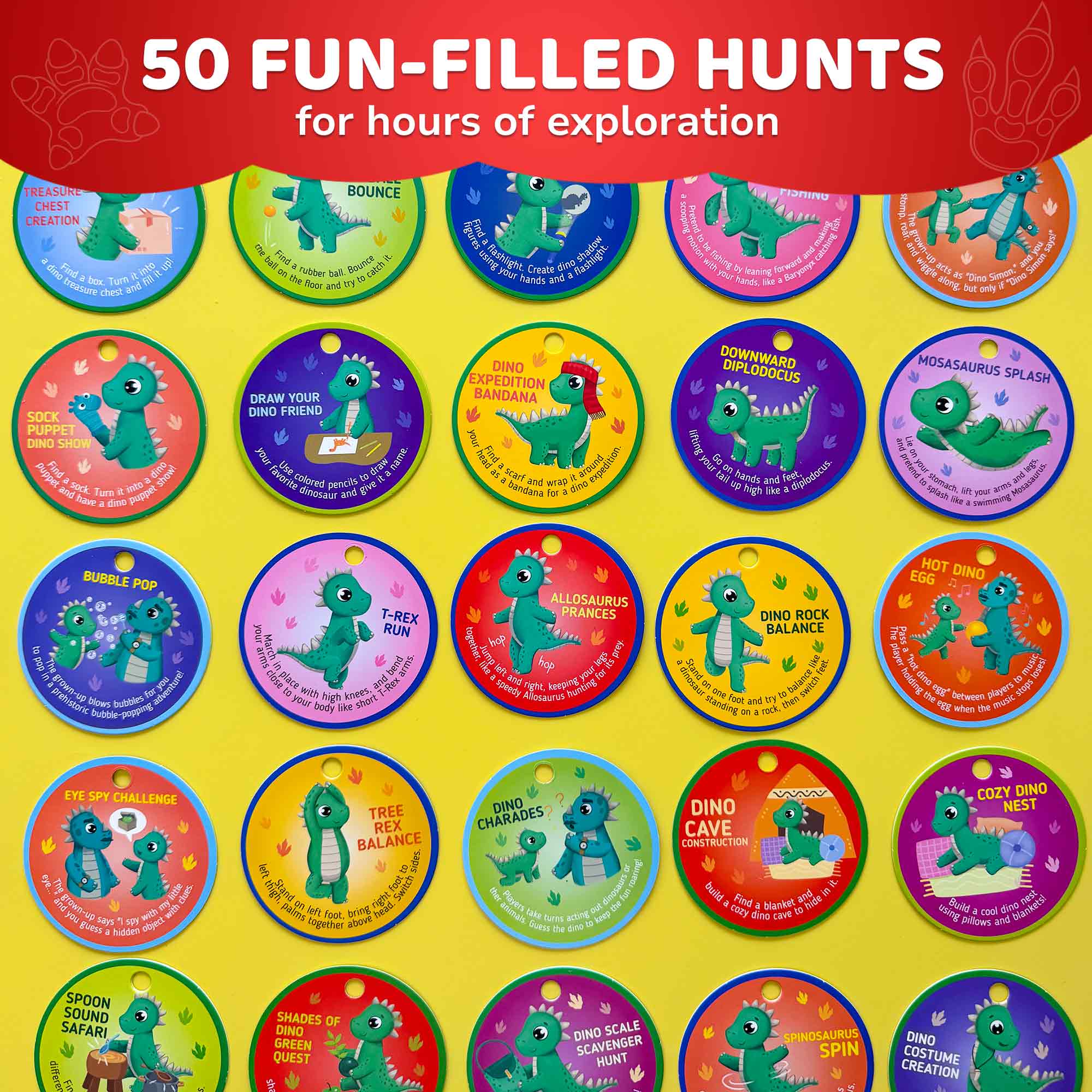 50 Toddler Activities with Dinos Indoor Cards
