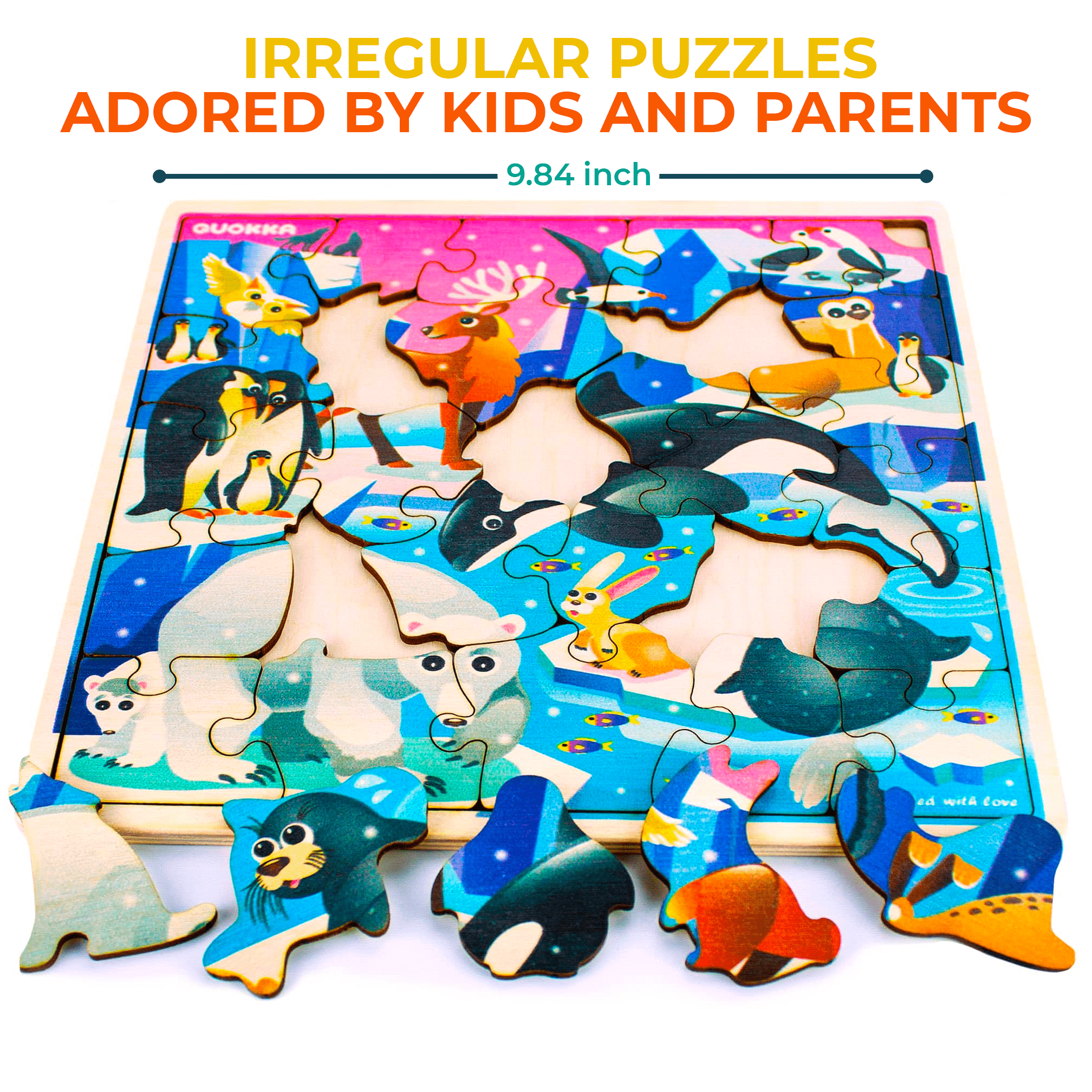 28 Pieces Wooden Puzzles Polar Animal