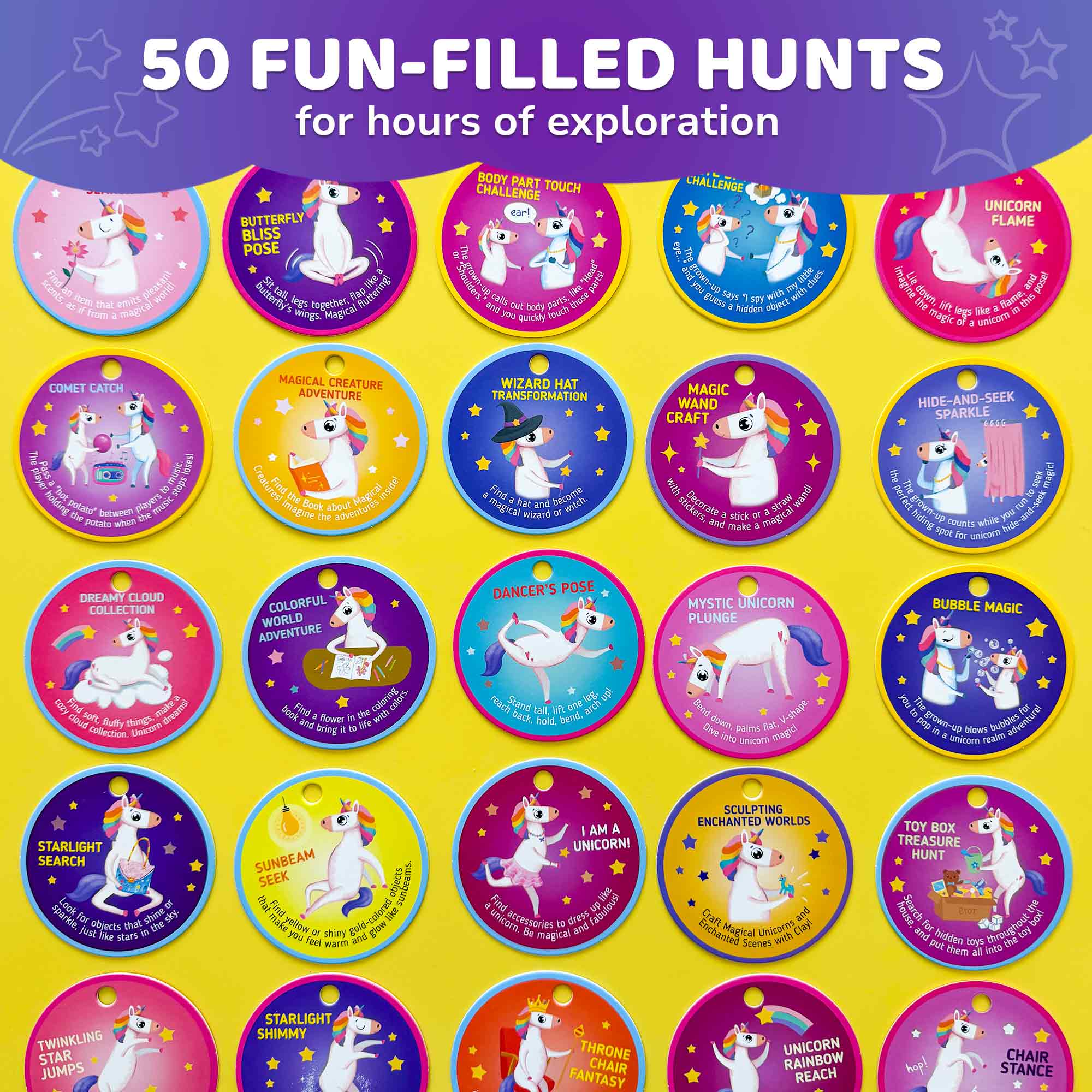 50 Toddler Activities with Unicorns Indoor Cards