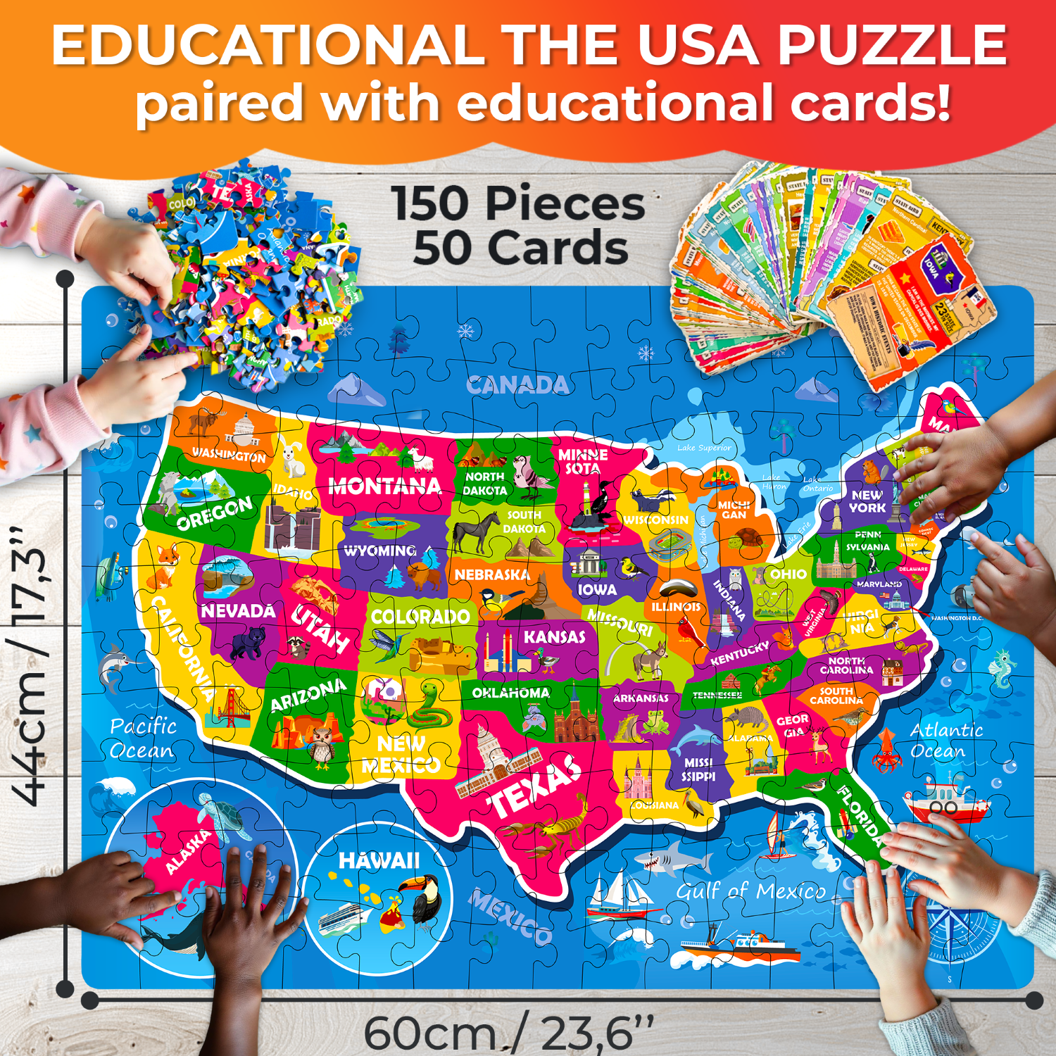150 Piece Jigsaw Puzzles 50 Double-Sided Card