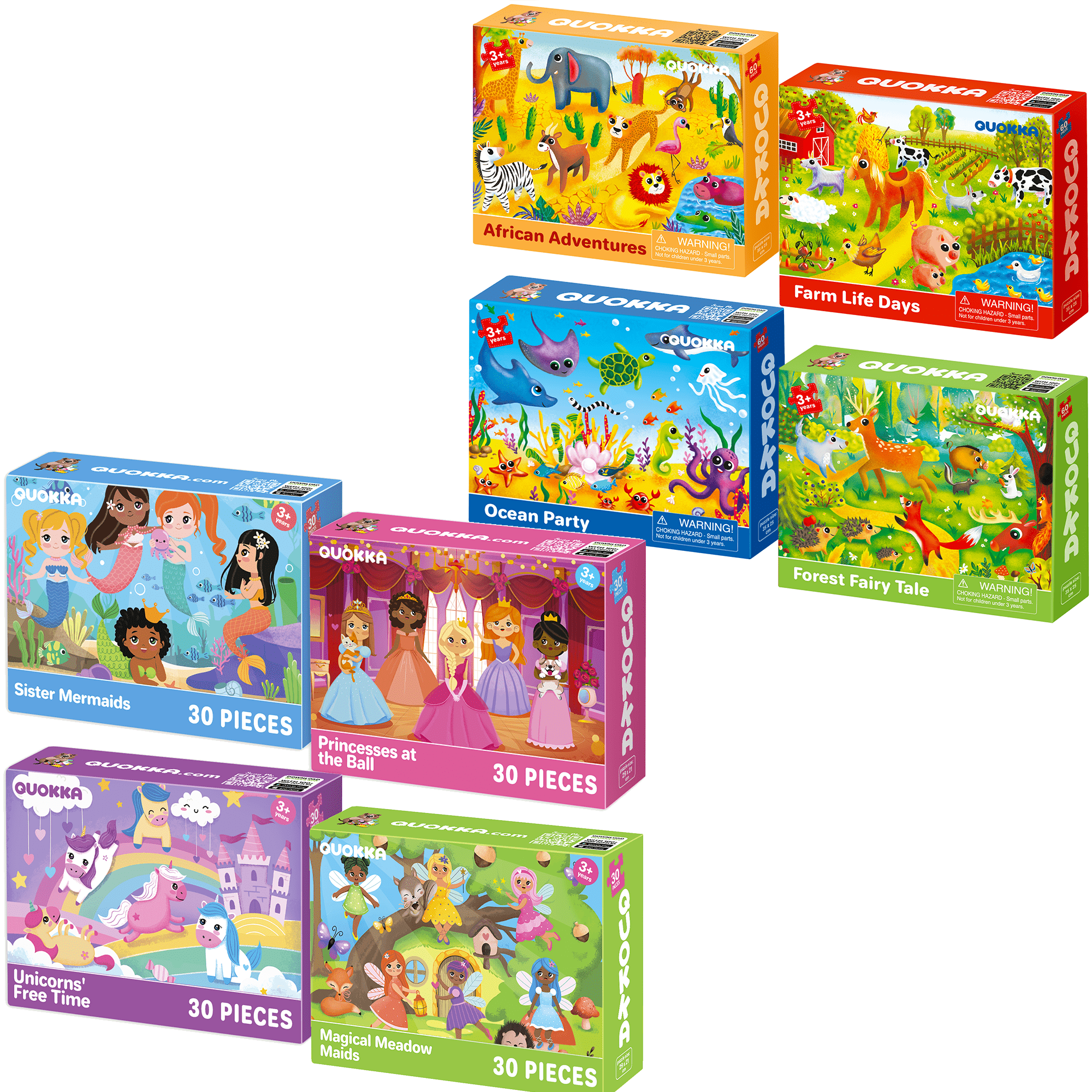 QUOKKA Bundle Set of 8 Puzzles for Kids | Meadow Girls, Forest QUOKKA Bundle Set of 8 Puzzles for Kids | Meadow Girls, Forest