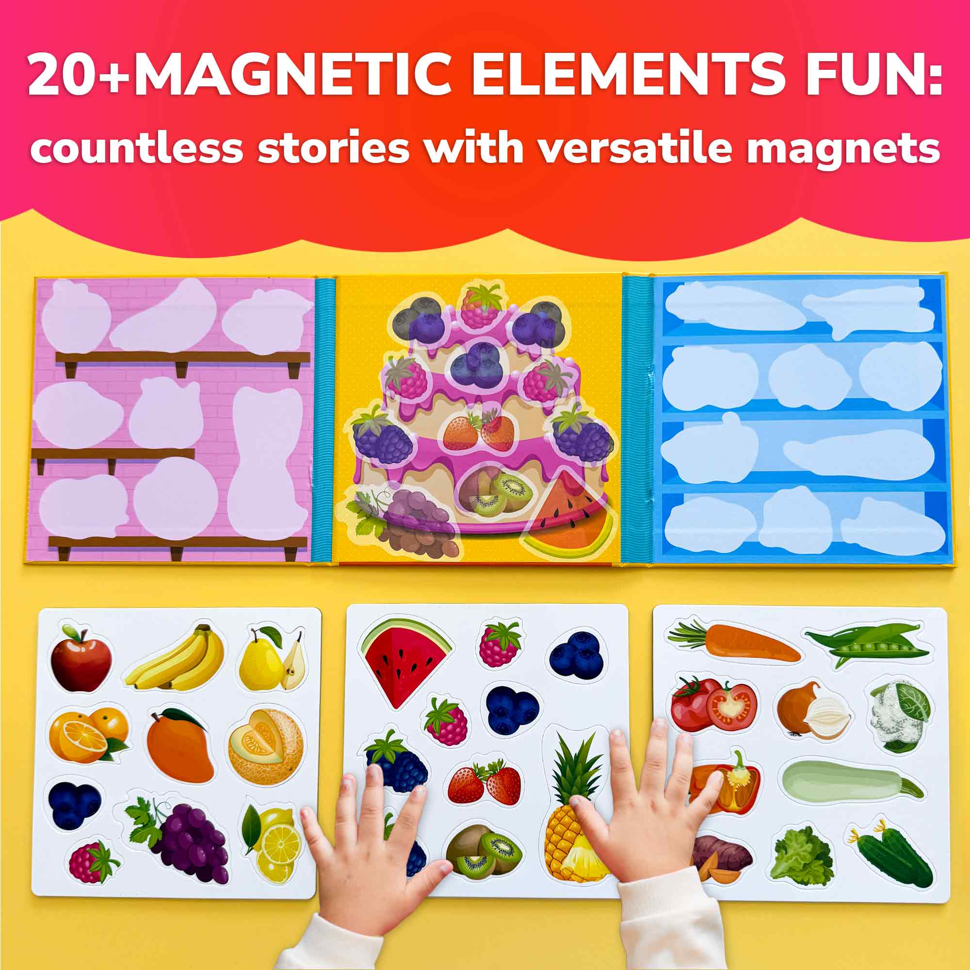 Travel Magnetic Book 20+Pcs for Kids | Fruits