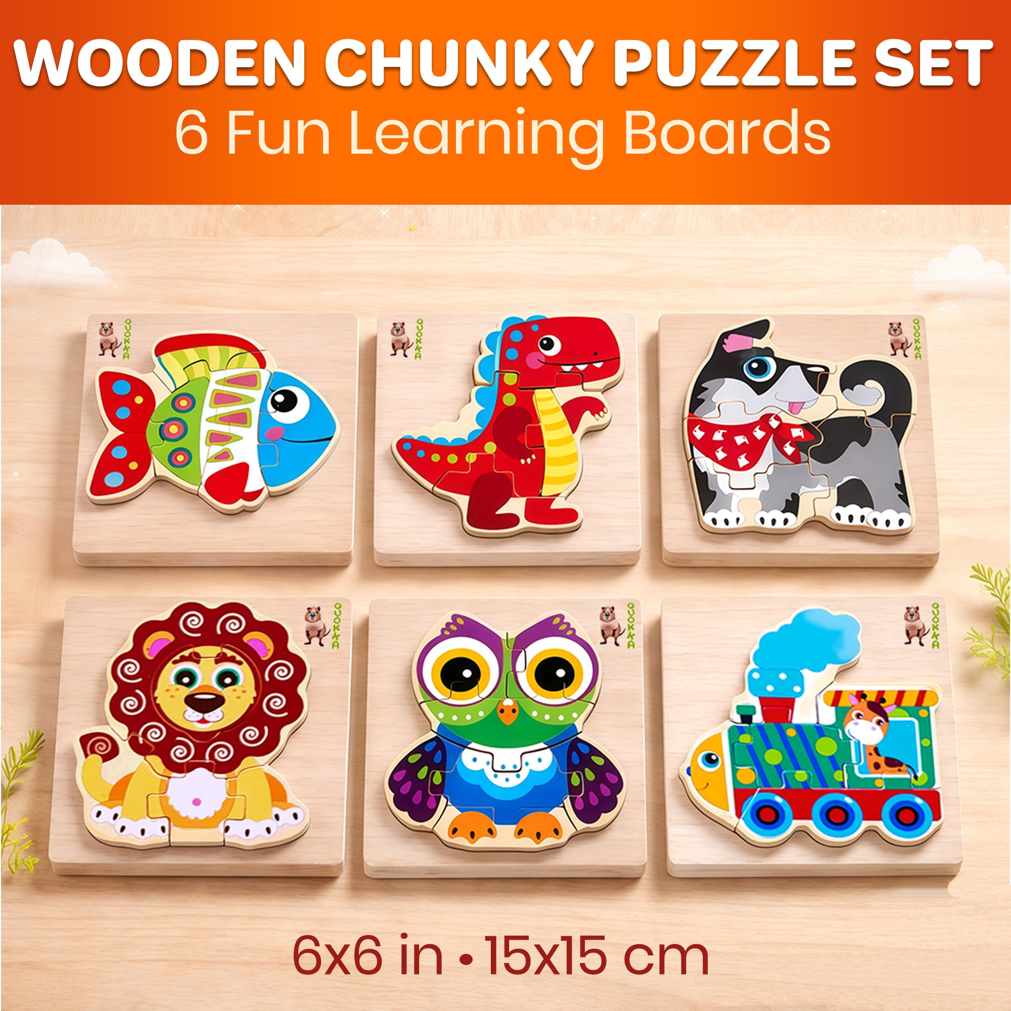 Wooden Puzzle for Toddlers Unique Shapes | Animal