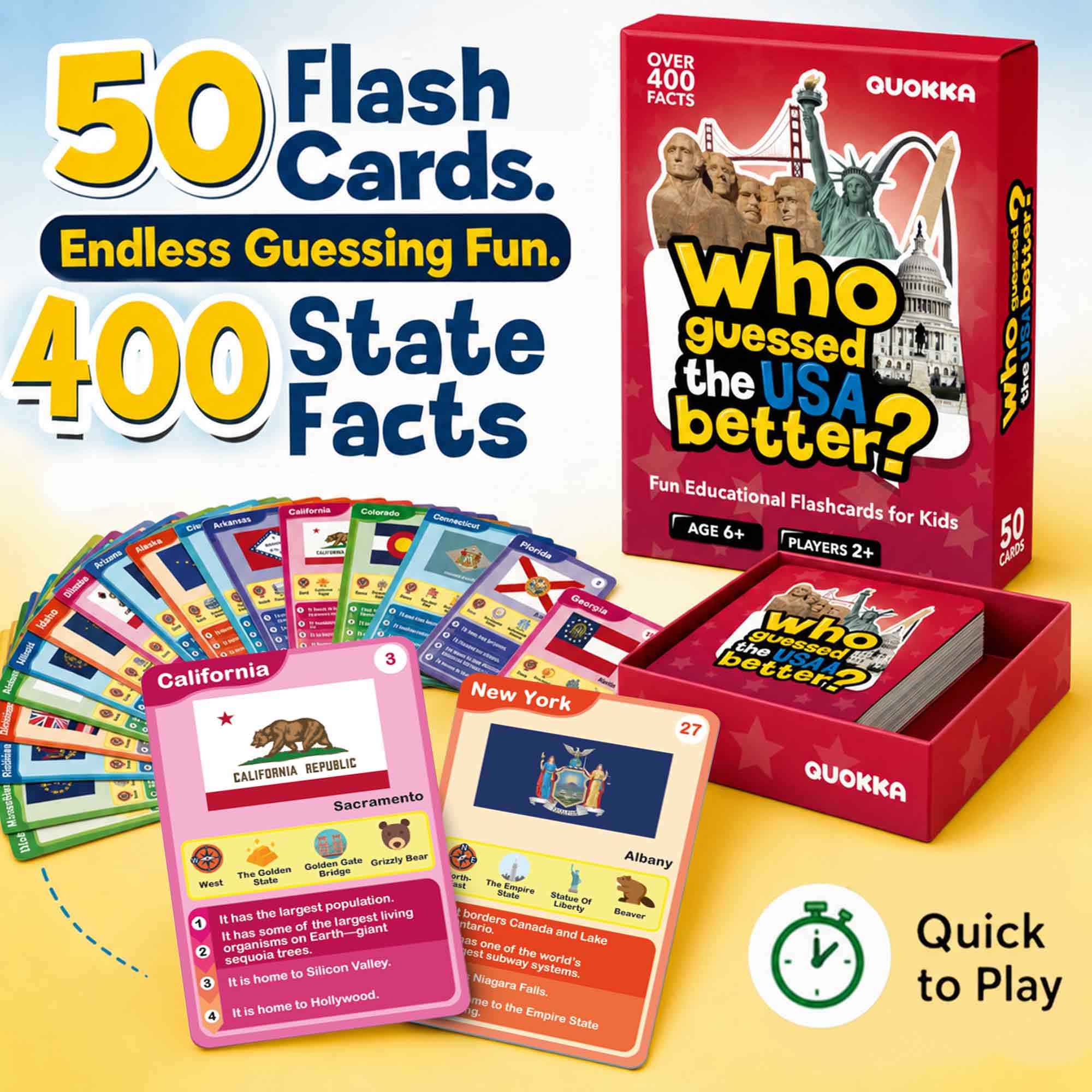 Educational Game for Kids - Who Guess It Better: USA States