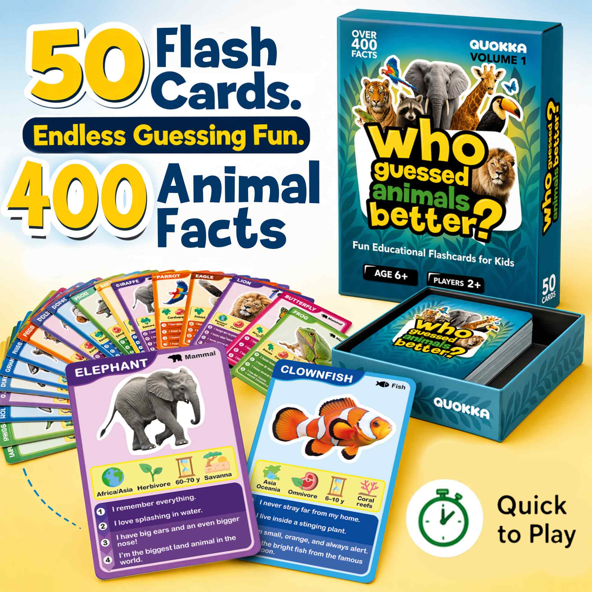 Educational Game for Kids - Who Guess It Better: Animals Volume 1