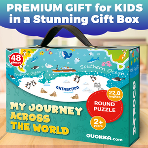 QUOKKA 48 Piece Round Puzzles World