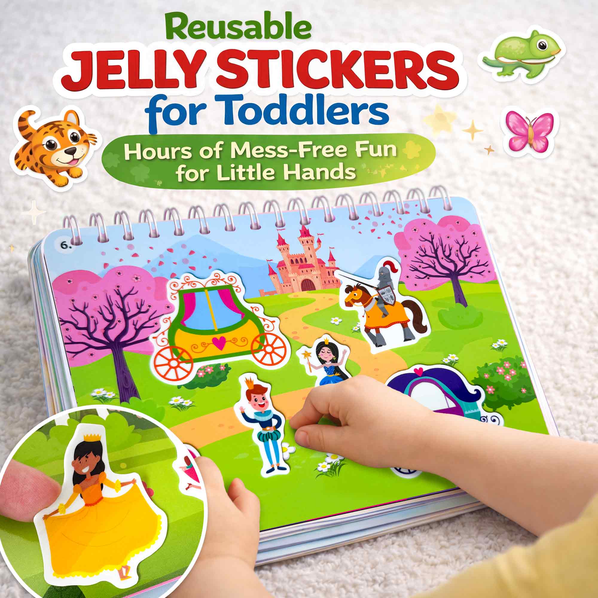 Jelly Sticker Books for Toddlers - Fairy Tale Themes