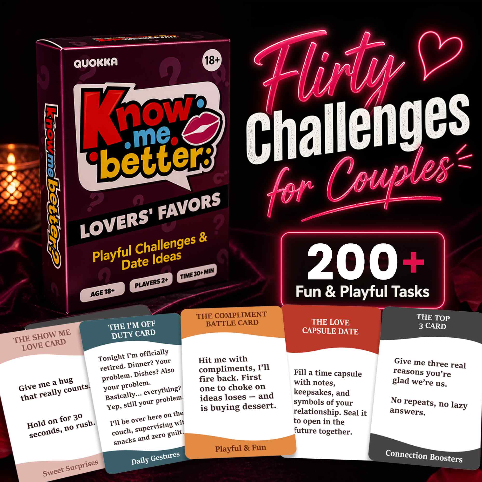Lovers’ Favors Couples Card Game – Playful Dares & Challenges
