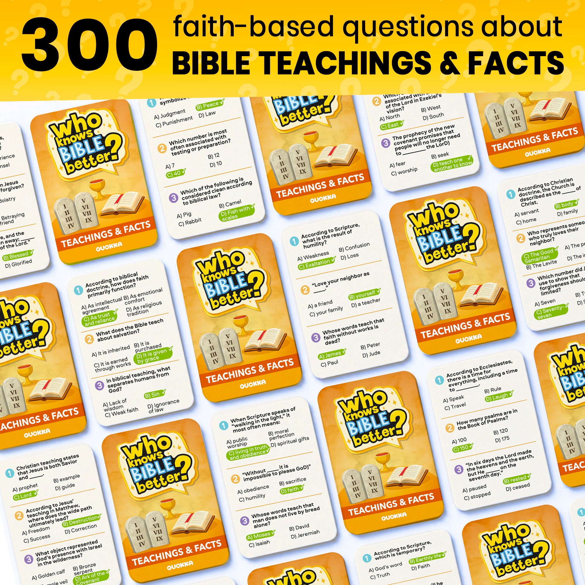 Trivia Card Game - Who Knows Bible Better? Teachings and Facts