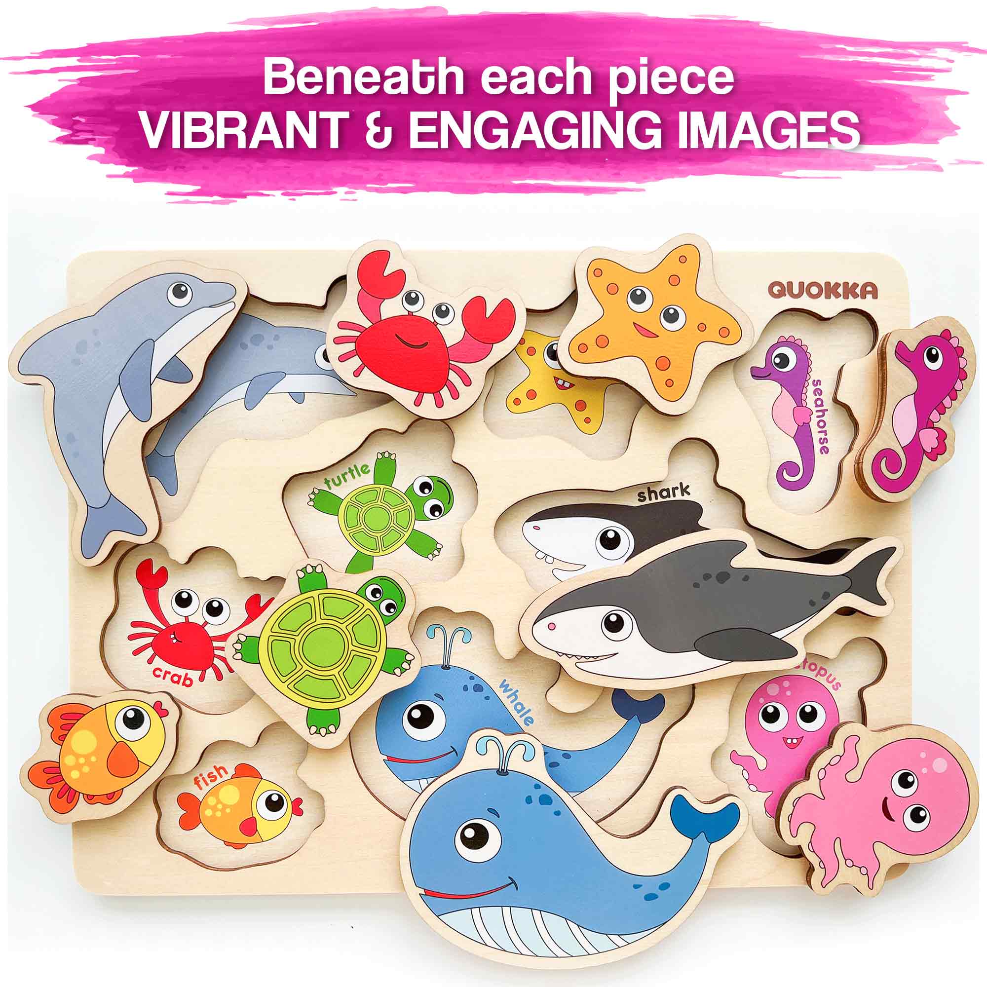 Wooden Puzzles for Toddlers | Sea Animals