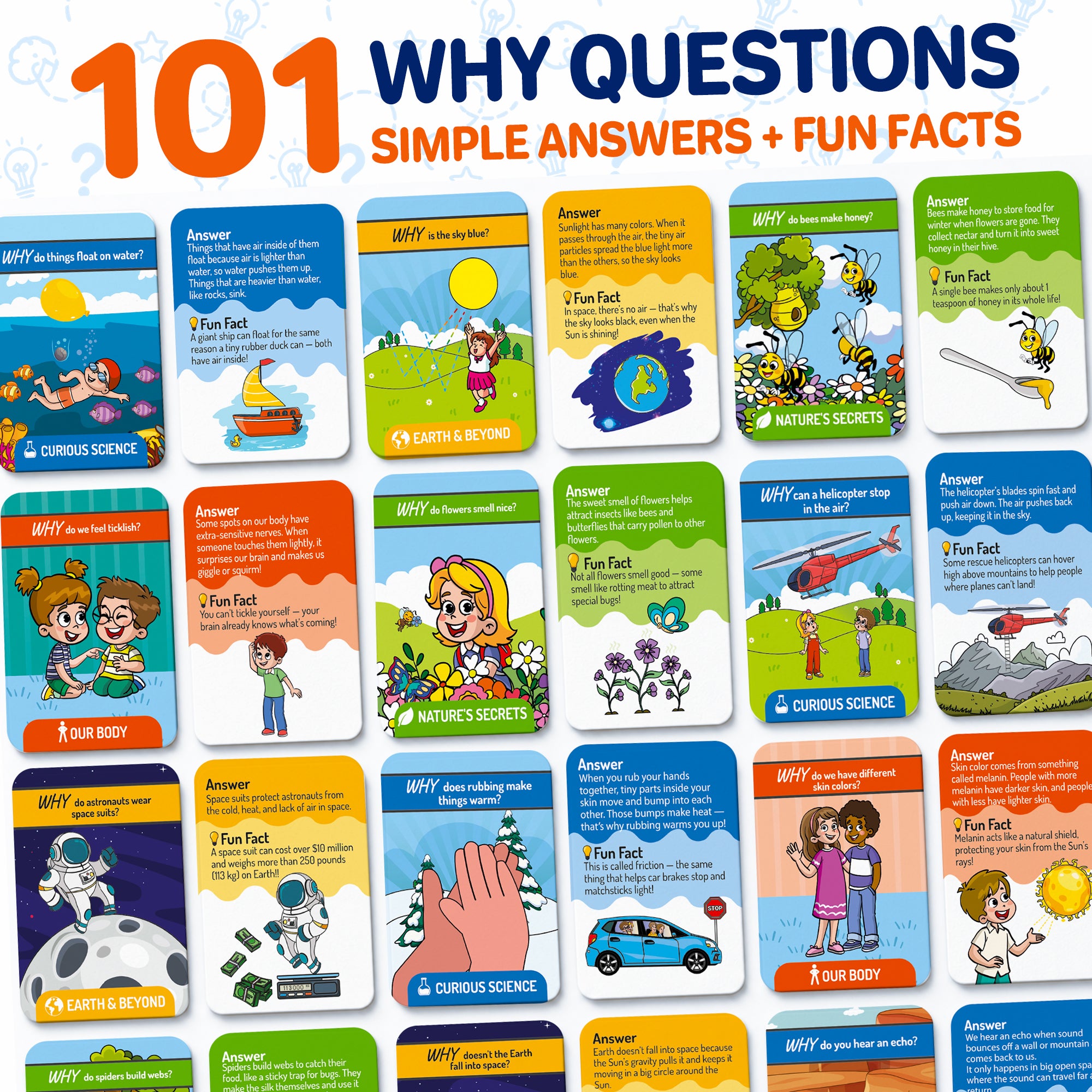 Flashcards for Kids - 101 Why Cards with Simple Answers, Fun Facts