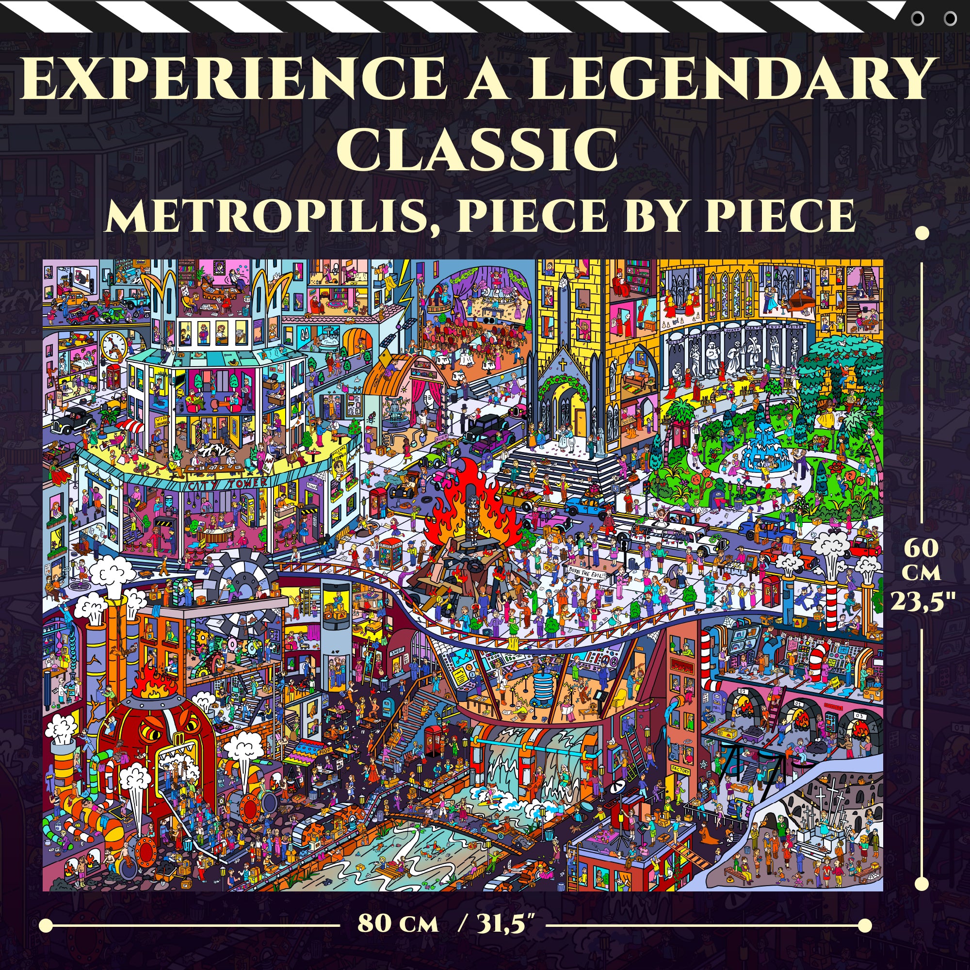 1000 Pcs Puzzle for Adults with Hidden Tasks | Metropolis 1927