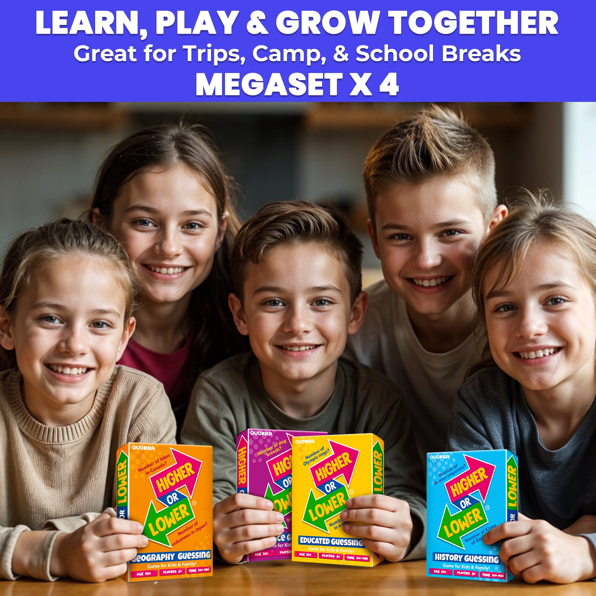 4 Set Board Game Higher or Lower for Family