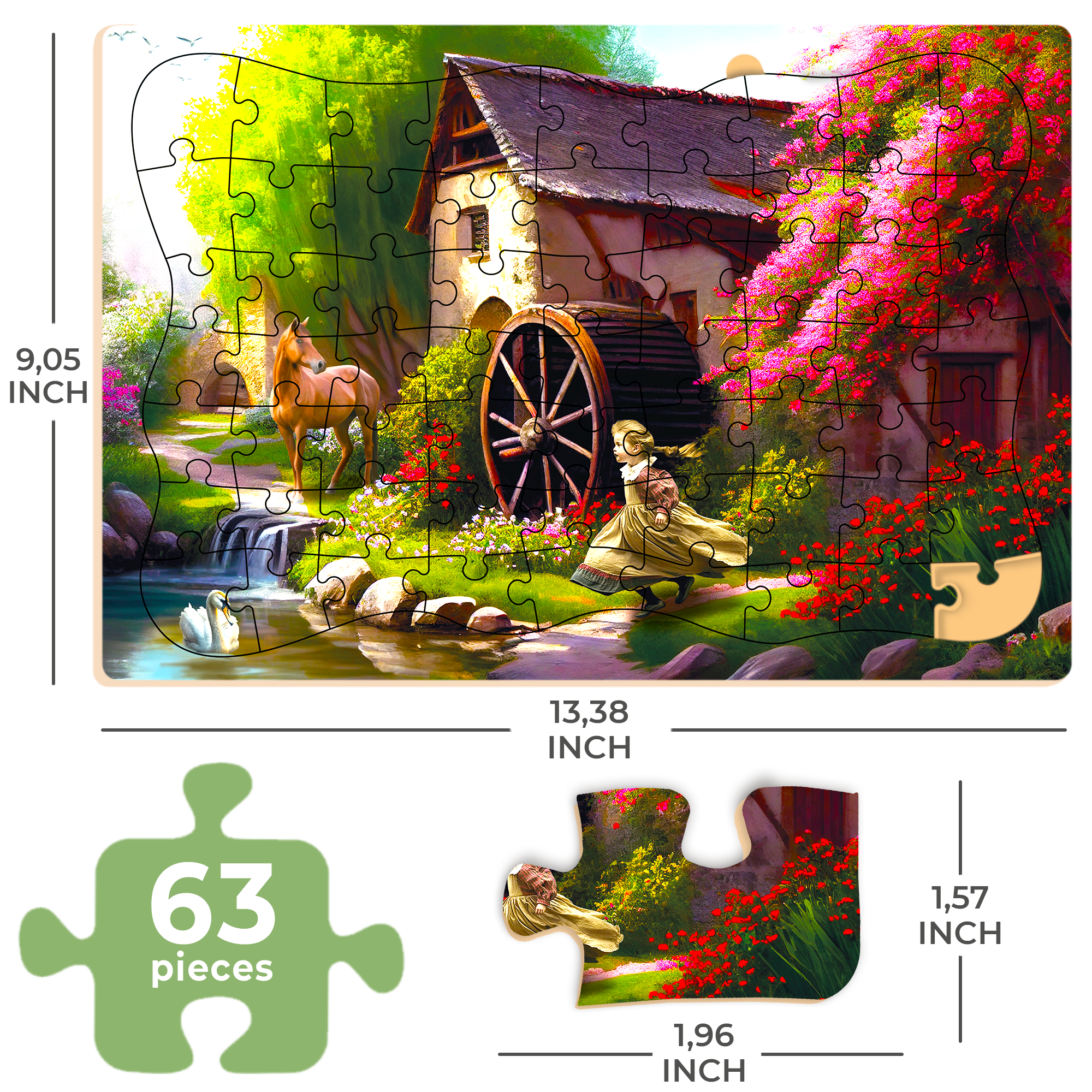 QUOKKA 63 Piece Dementia Puzzles for Elderly | 3 Alzheimers Jigsaw Puzzle Games for Adults with Riverside, Cats, and Platform