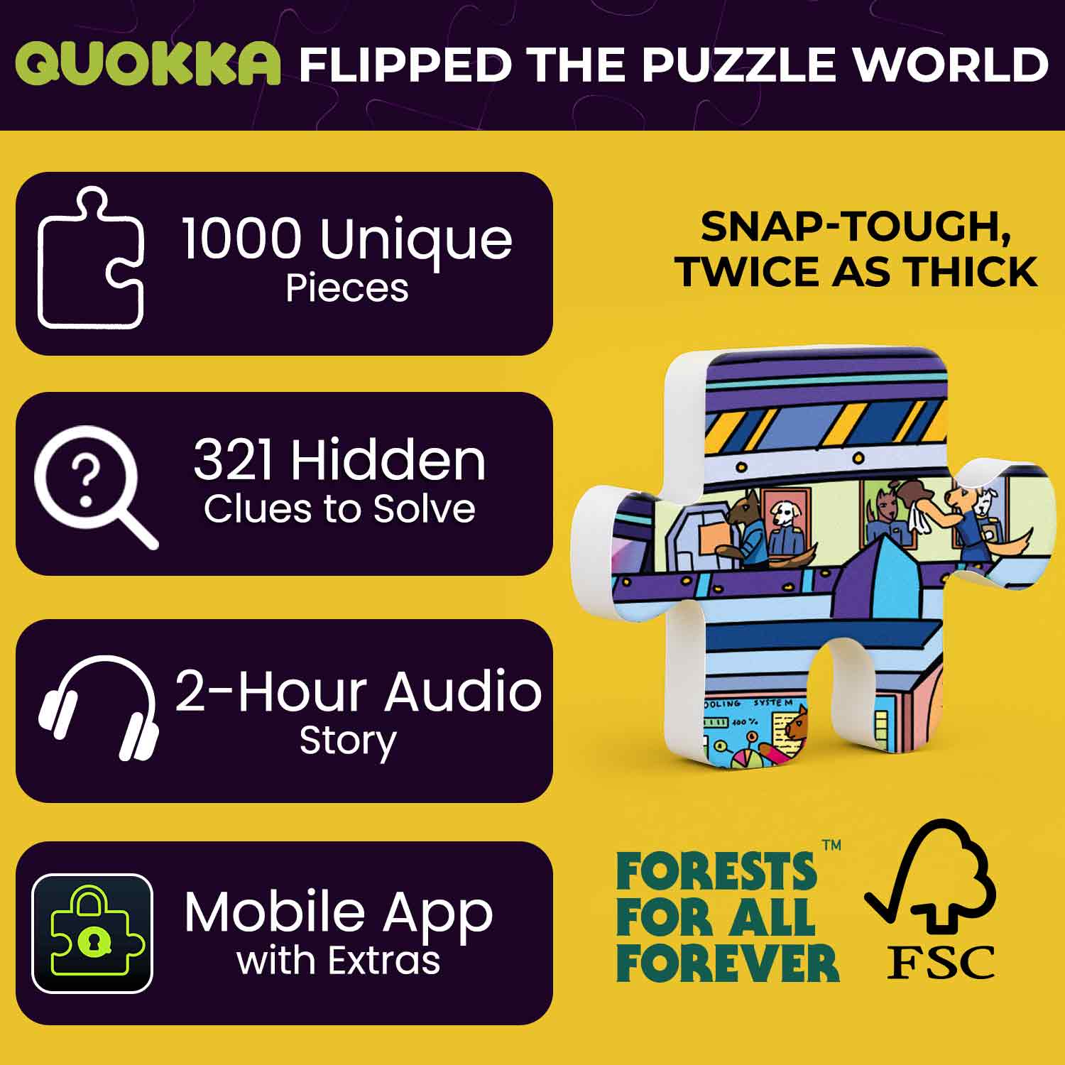 Bundle Set 3x1000 Piece Puzzle for Adults with Extra Fun Challenges