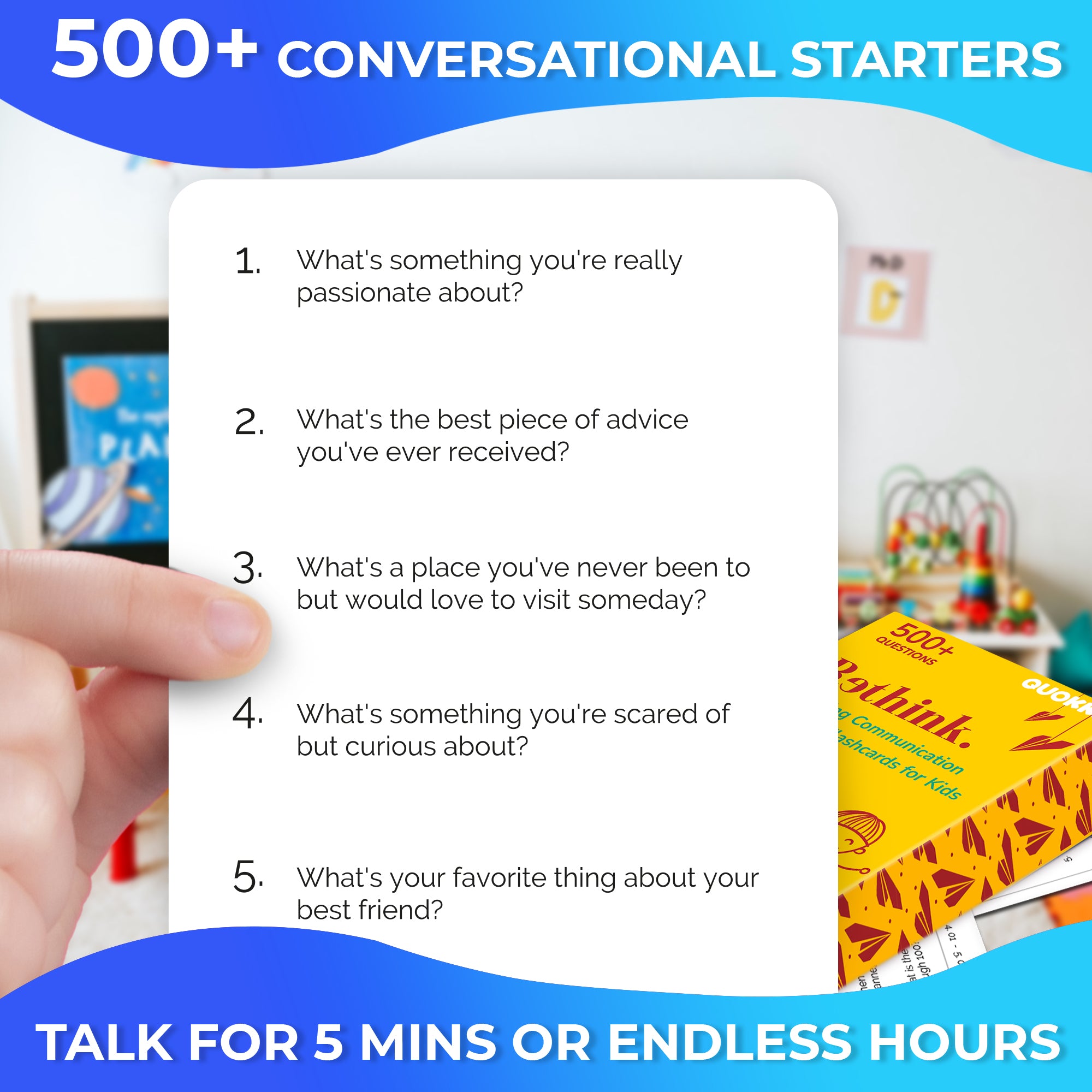 Rethink!: Conversation Starters for Kids | 100 Conversation Cards Family Pack