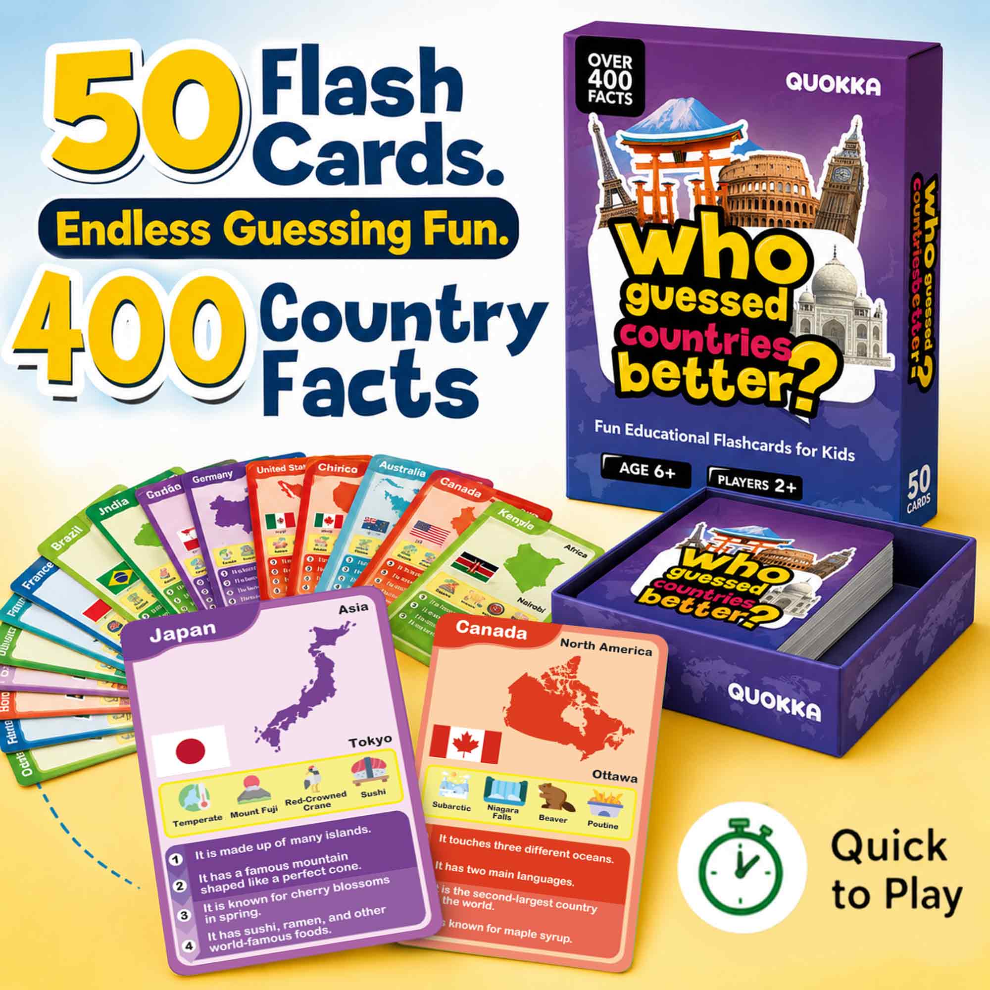 Educational Game for Kids - Who Guess It Better: Countries